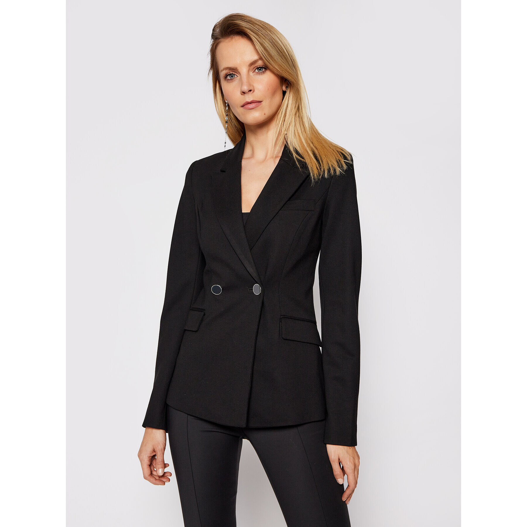 Guess Блейзър Michaela W1RN09 K8RN0 Черен Slim Fit - Pepit.bg