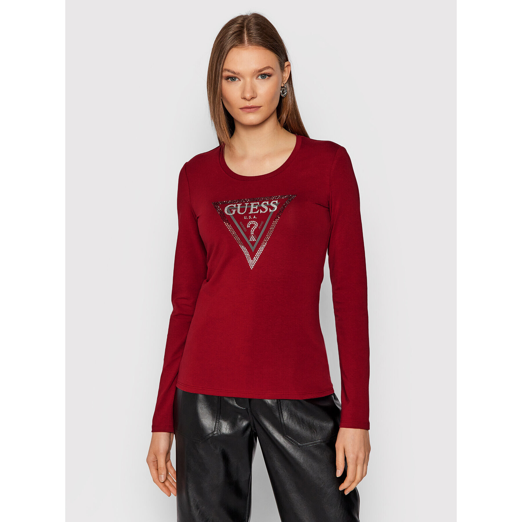 Guess Блуза Amalur W1BI47 J1311 Бордо Regular Fit - Pepit.bg