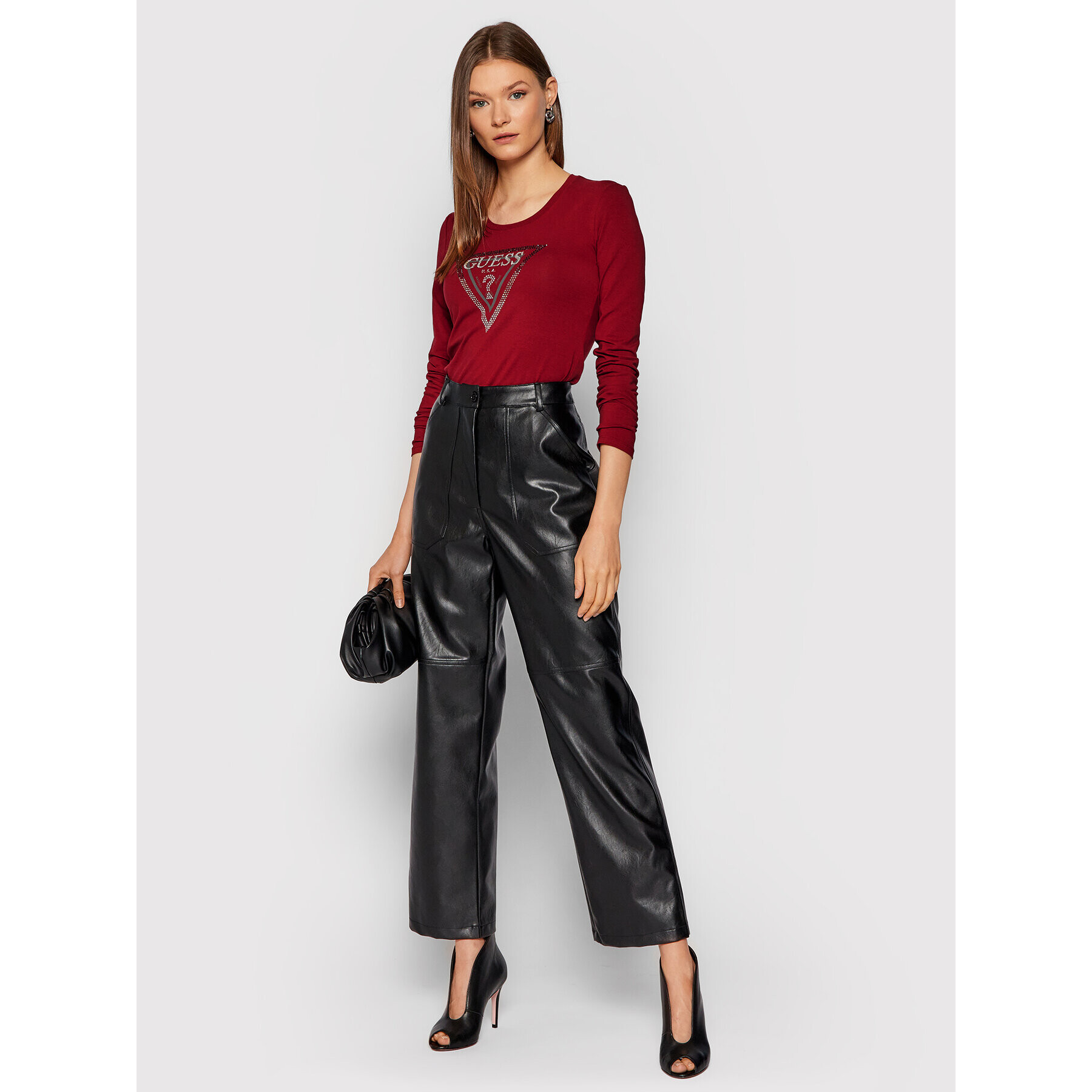 Guess Блуза Amalur W1BI47 J1311 Бордо Regular Fit - Pepit.bg
