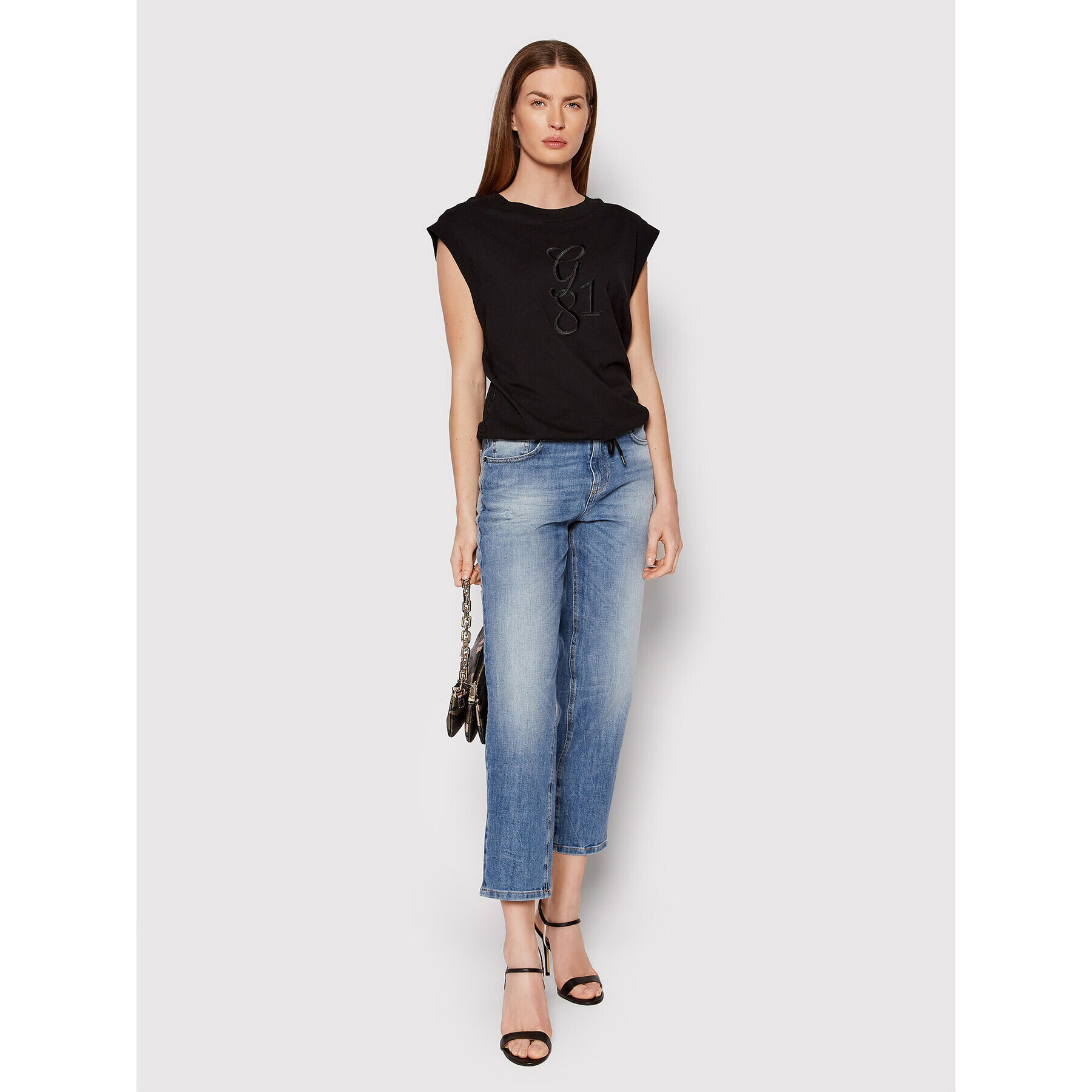 Guess Блуза Bridgette W2GP28 JA900 Черен Relaxed Fit - Pepit.bg