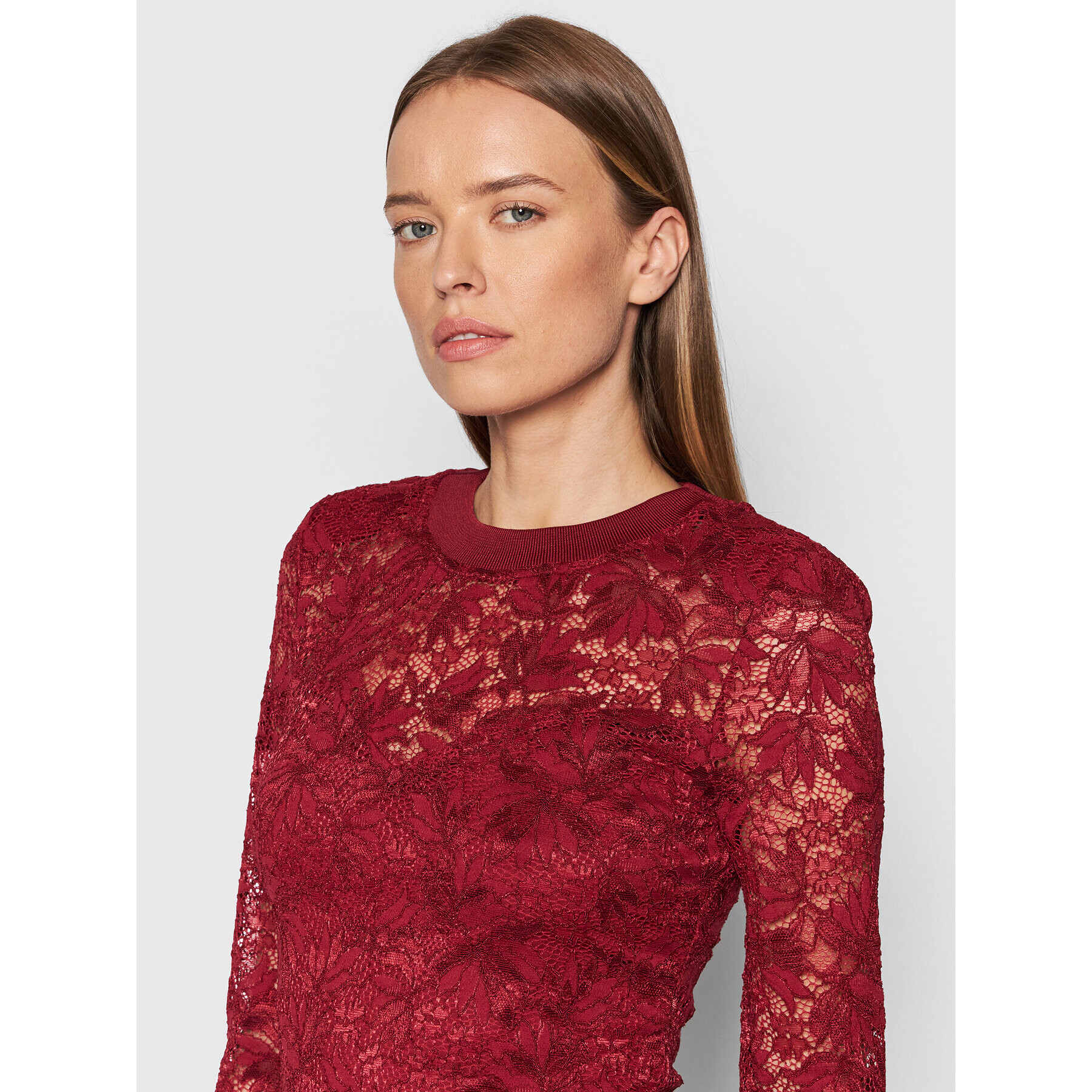 Guess Блуза Dalia W1BP11 KAQN0 Бордо Regular Fit - Pepit.bg