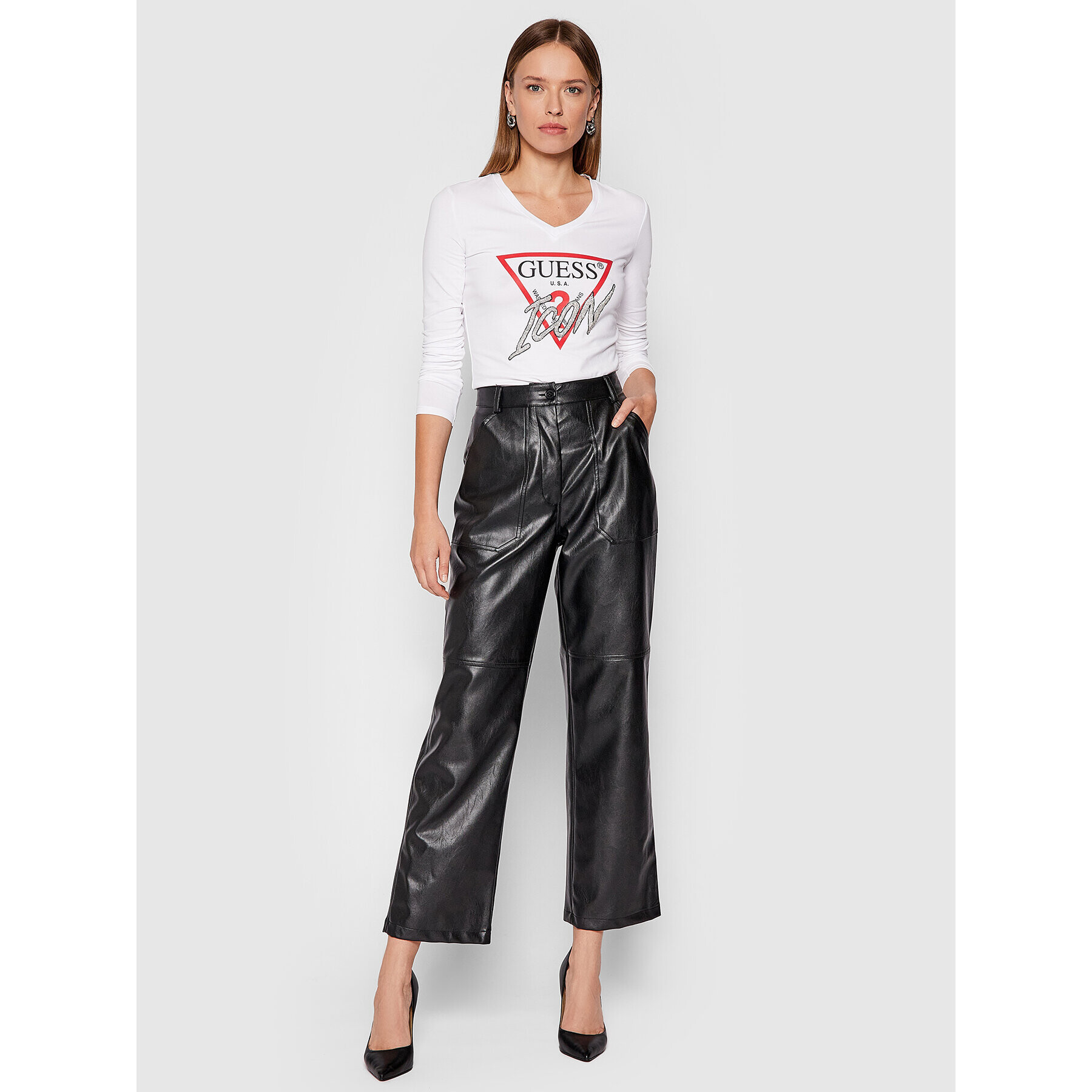 Guess Блуза Icon W1BI21 J1311 Бял Regular Fit - Pepit.bg