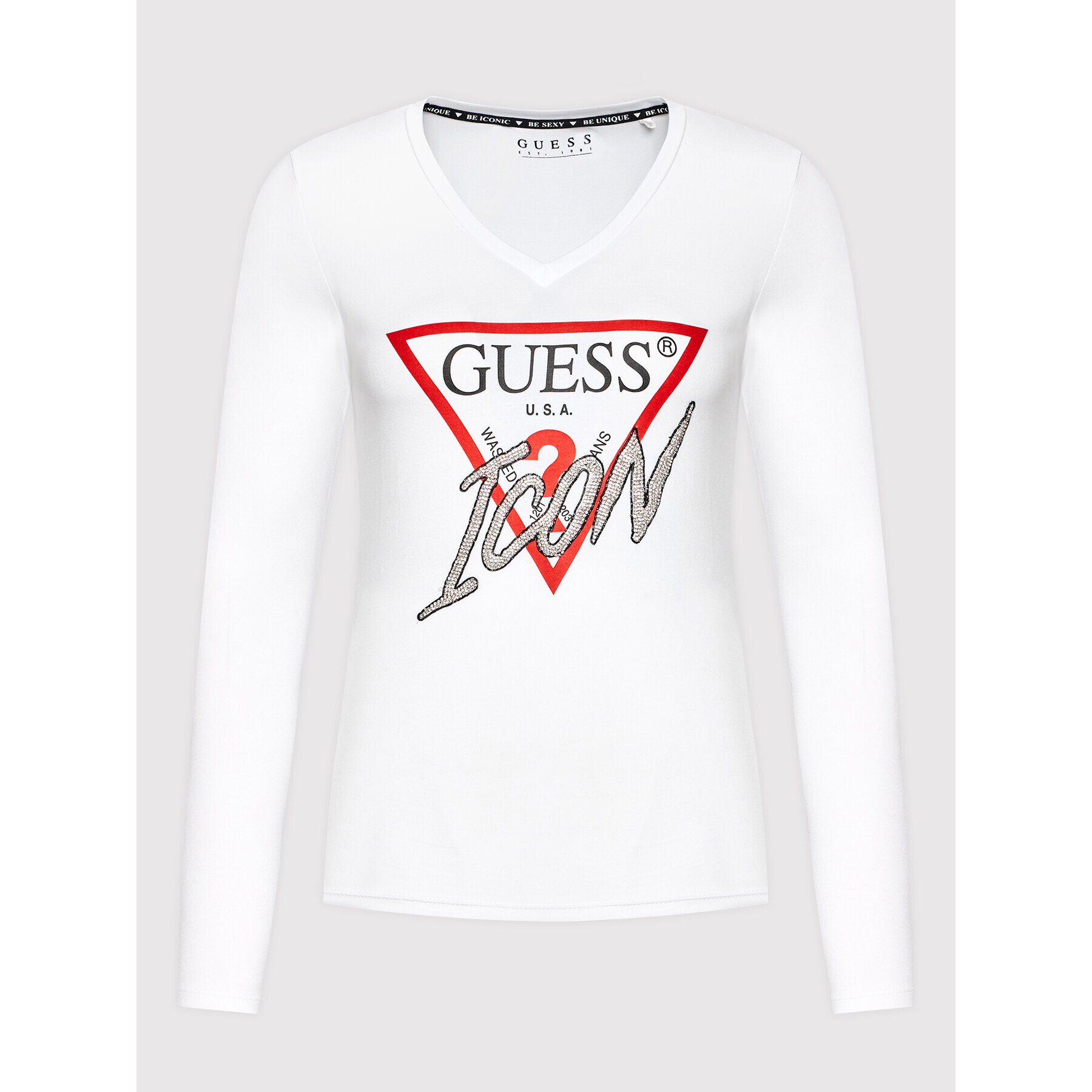 Guess Блуза Icon W1BI21 J1311 Бял Regular Fit - Pepit.bg