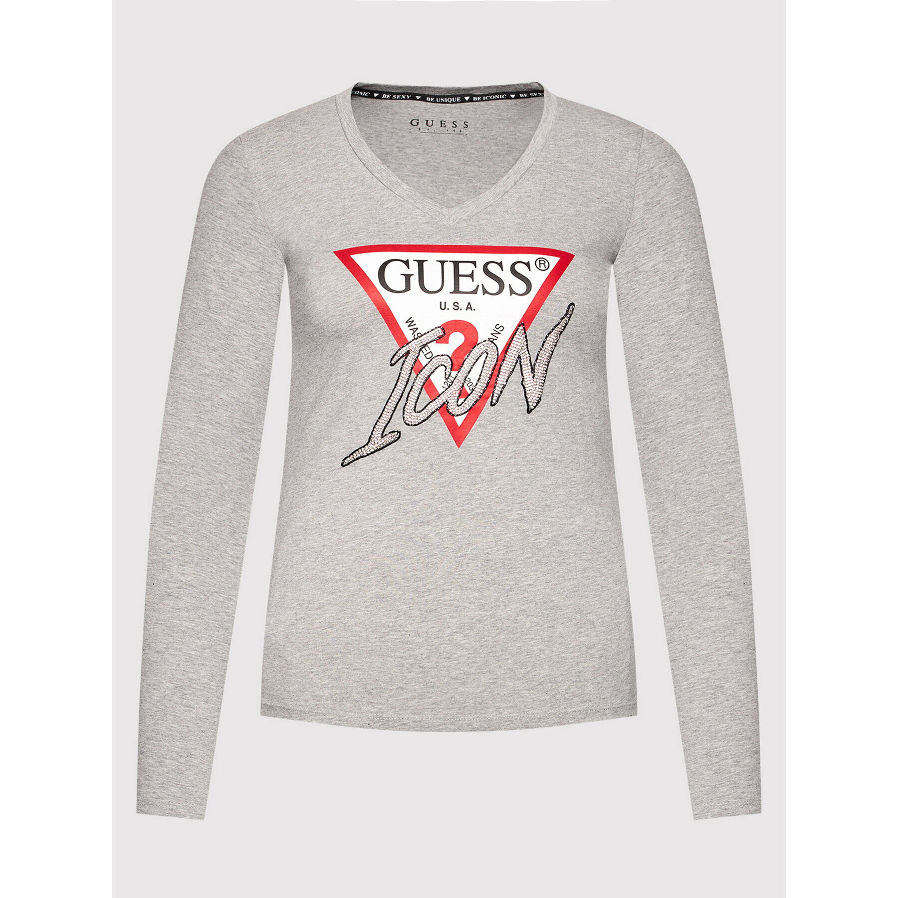 Guess Блуза Icon W1BI21 J1311 Сив Regular Fit - Pepit.bg