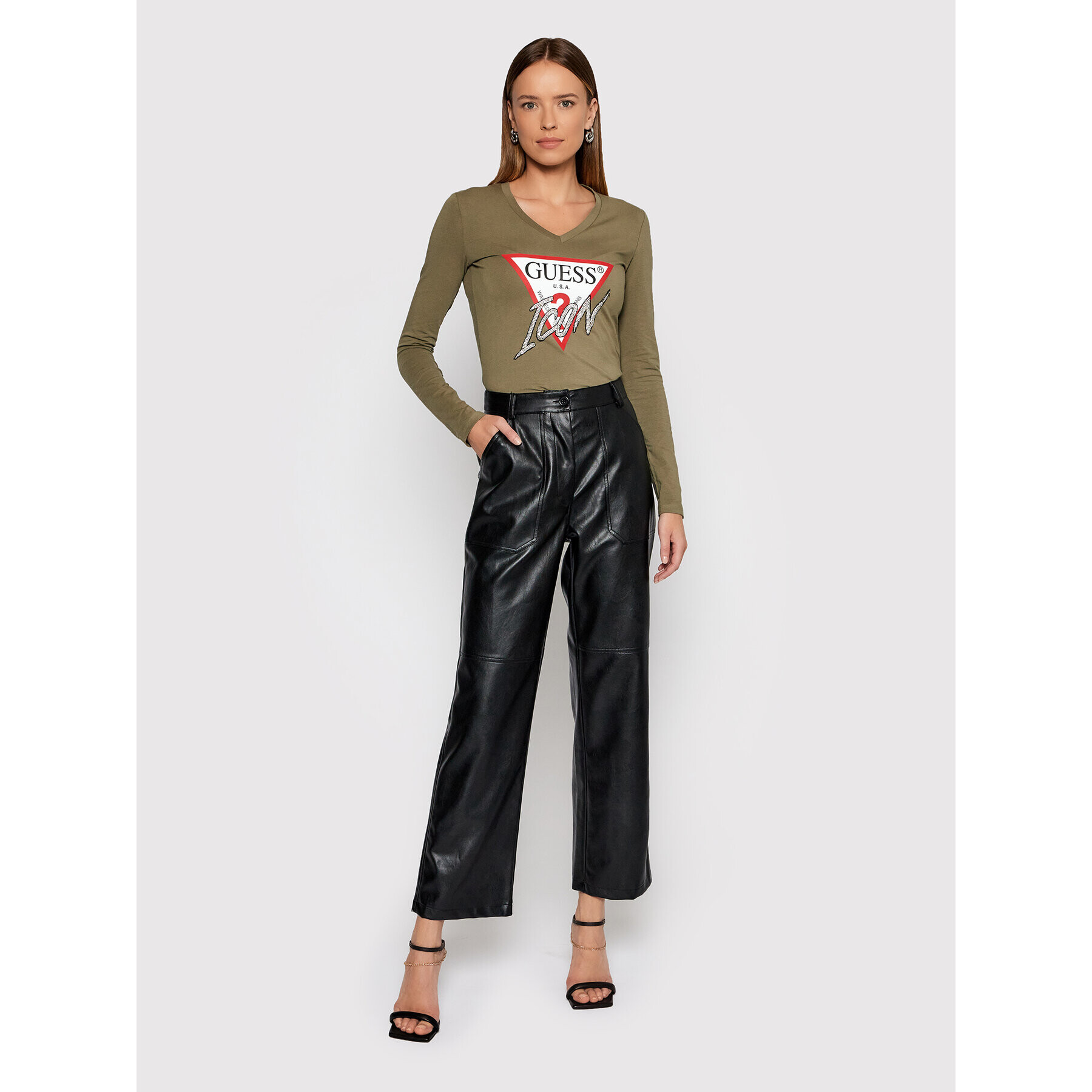 Guess Блуза Icon W1BI21 J1311 Зелен Regular Fit - Pepit.bg
