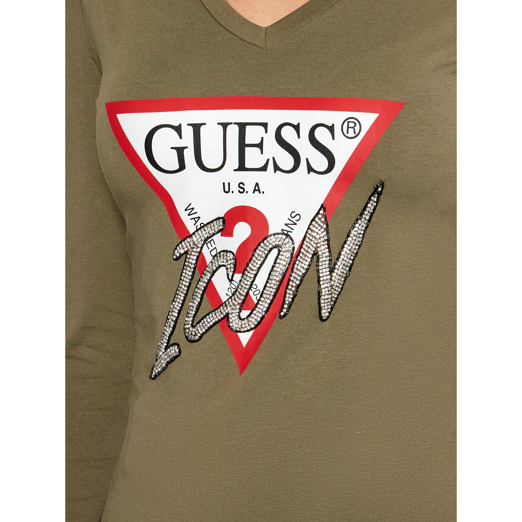 Guess Блуза Icon W1BI21 J1311 Зелен Regular Fit - Pepit.bg