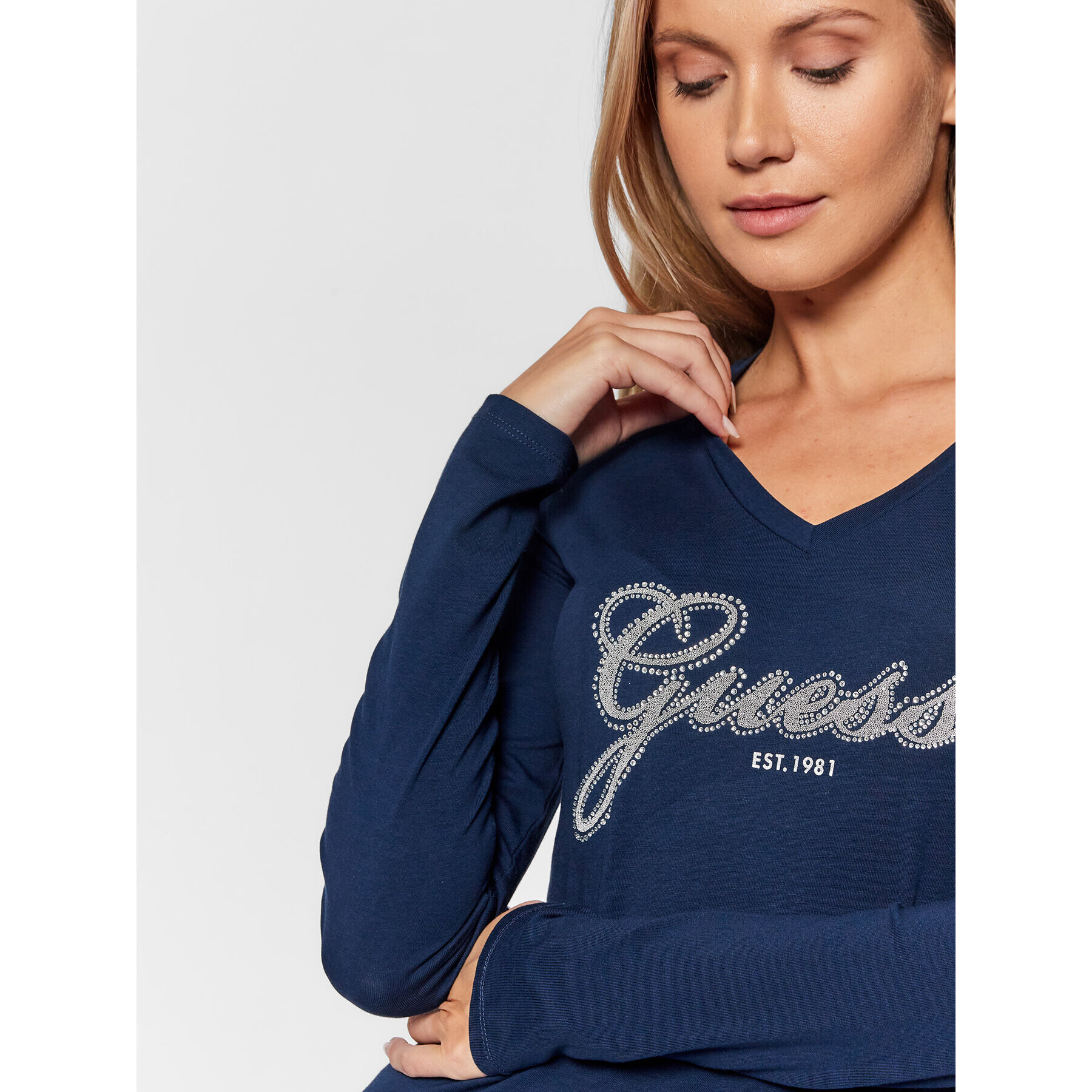 Guess Блуза Iradi W1BI01 J1311 Тъмносин Regular Fit - Pepit.bg