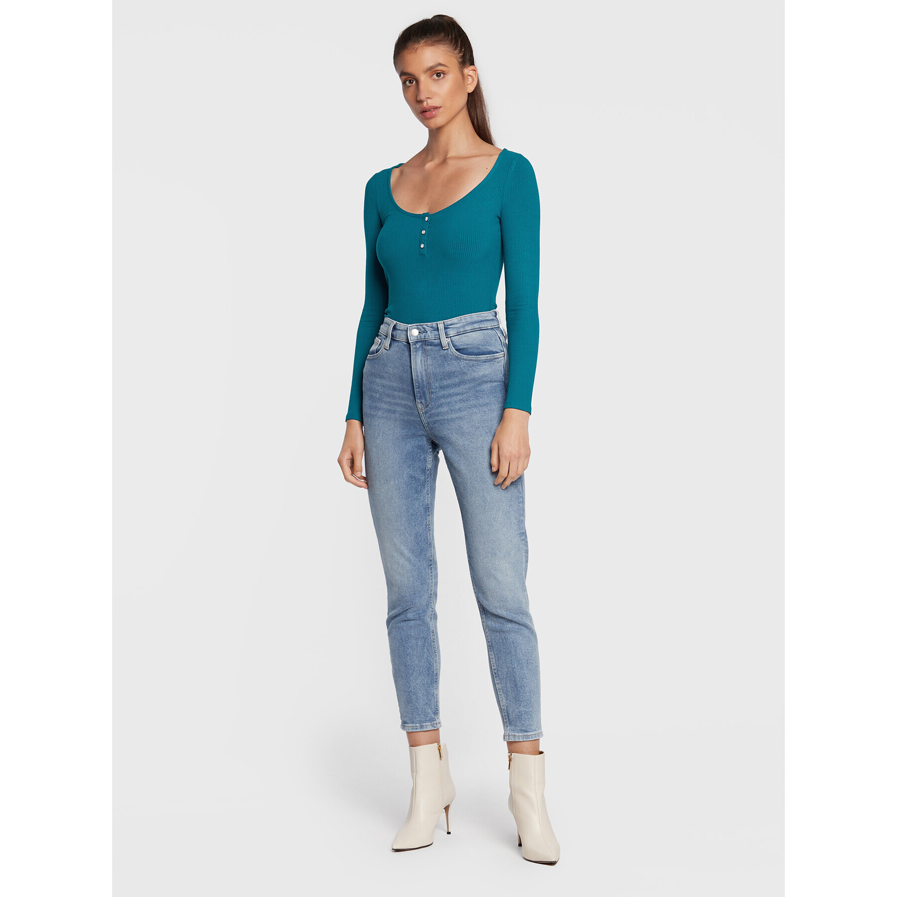 Guess Блуза Karlee Jewel W2YP46 KBCO2 Син Slim Fit - Pepit.bg