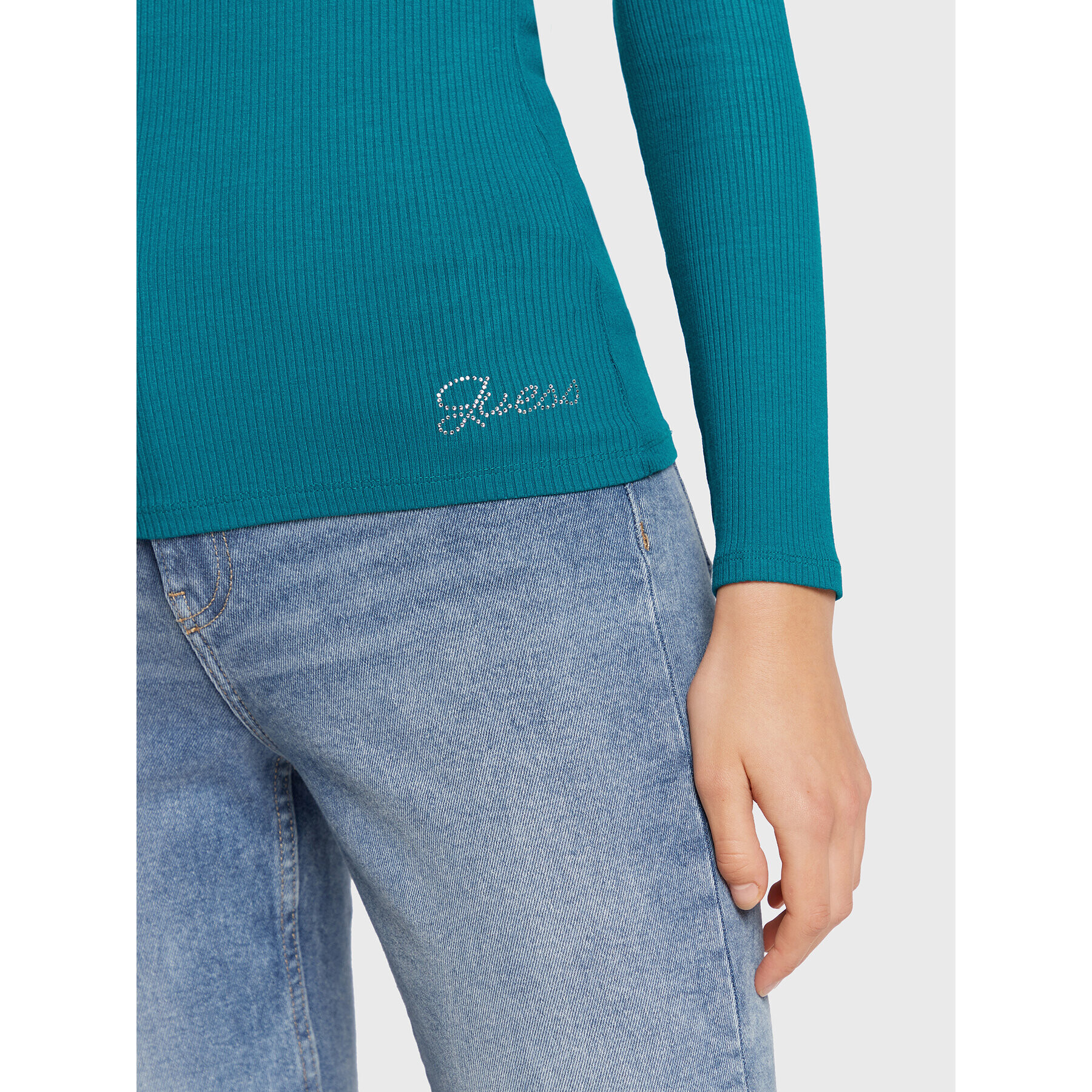 Guess Блуза Karlee Jewel W2YP46 KBCO2 Син Slim Fit - Pepit.bg