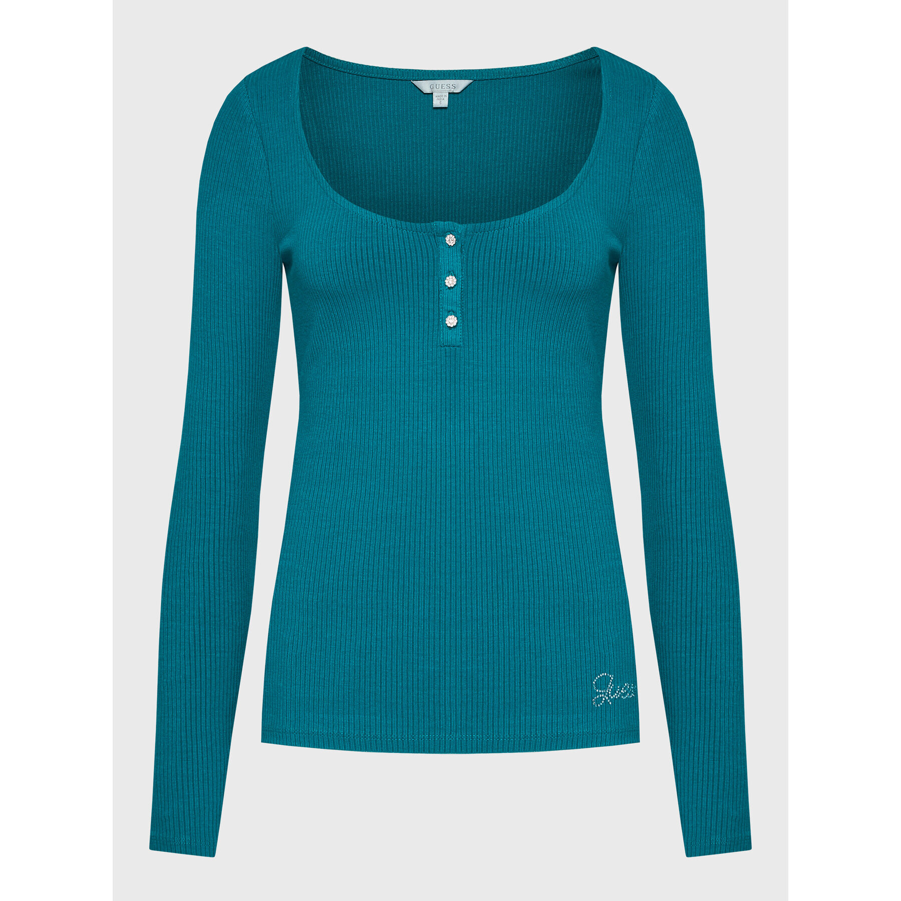Guess Блуза Karlee Jewel W2YP46 KBCO2 Син Slim Fit - Pepit.bg