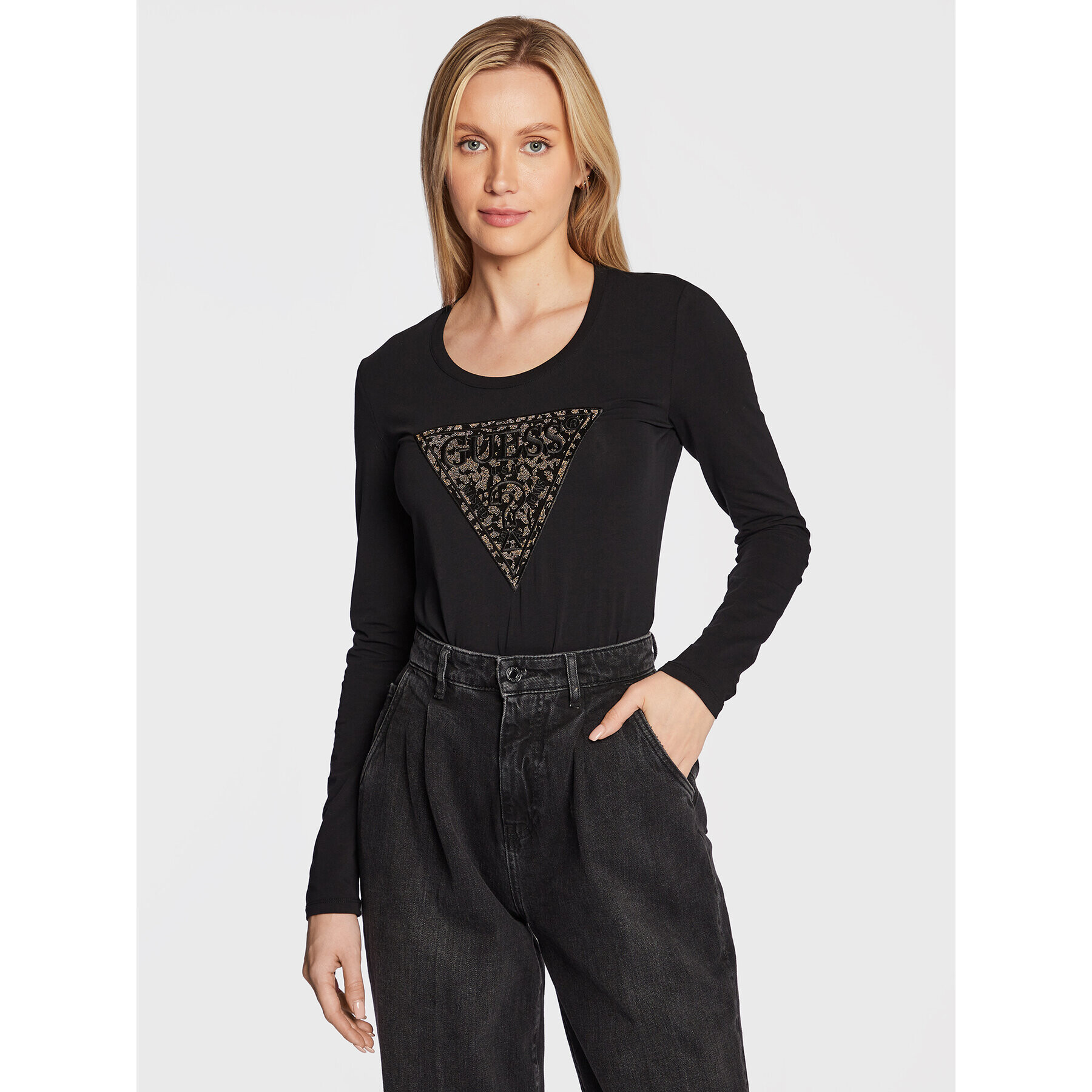 Guess Блуза Lidia W2BI67 J1300 Черен Slim Fit - Pepit.bg