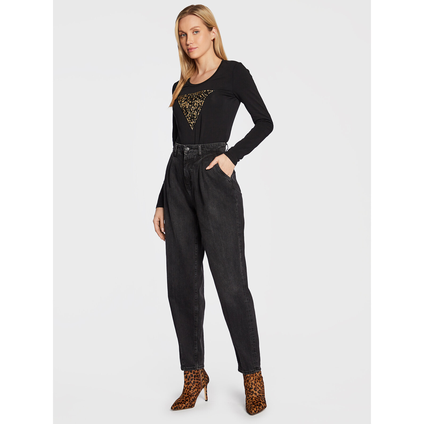 Guess Блуза Lidia W2BI67 J1300 Черен Slim Fit - Pepit.bg
