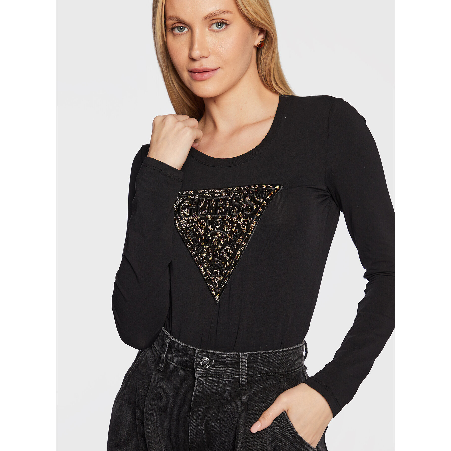 Guess Блуза Lidia W2BI67 J1300 Черен Slim Fit - Pepit.bg