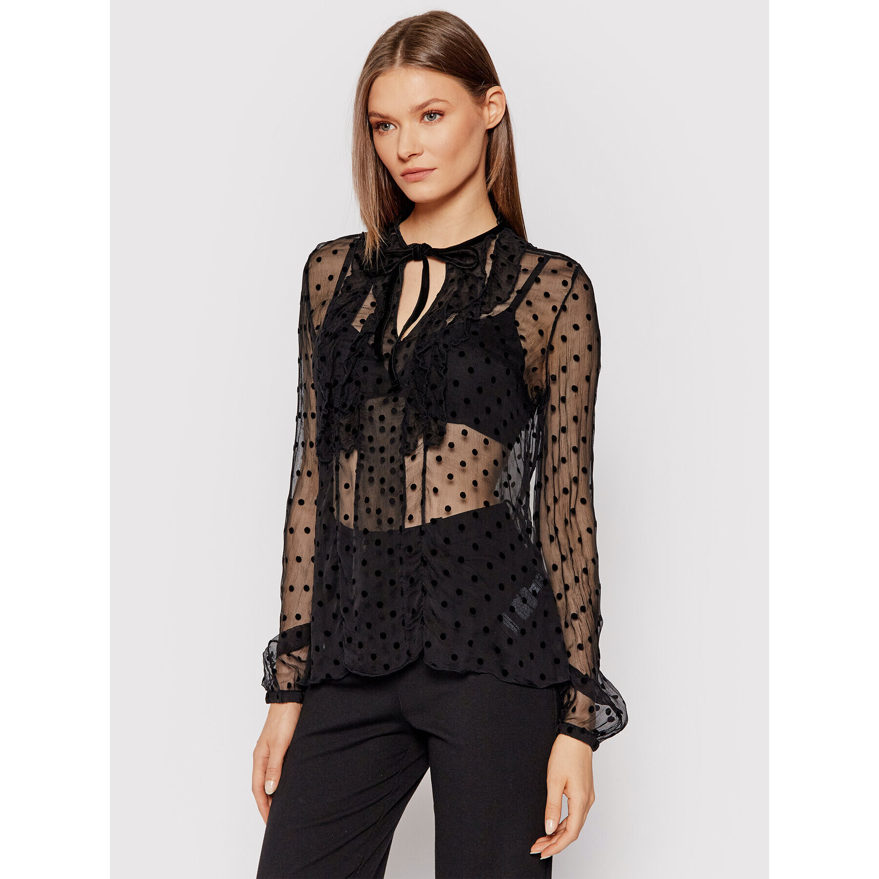 Guess Блуза Lucilla W1YH97 WE0Y0 Черен Regular Fit - Pepit.bg