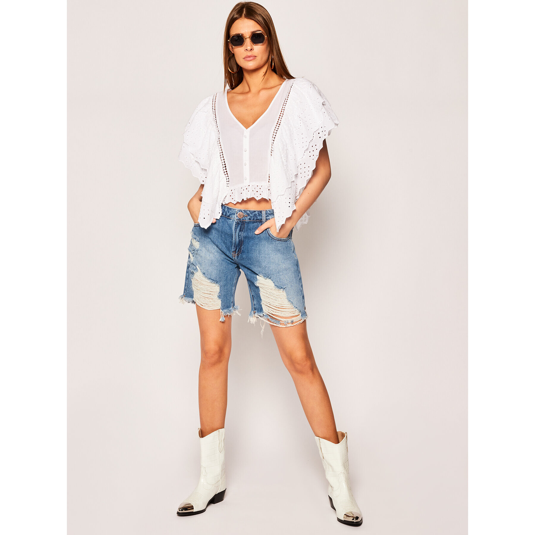 Guess Блуза Marzia W0GH40 WCTY0 Бял Regular Fit - Pepit.bg