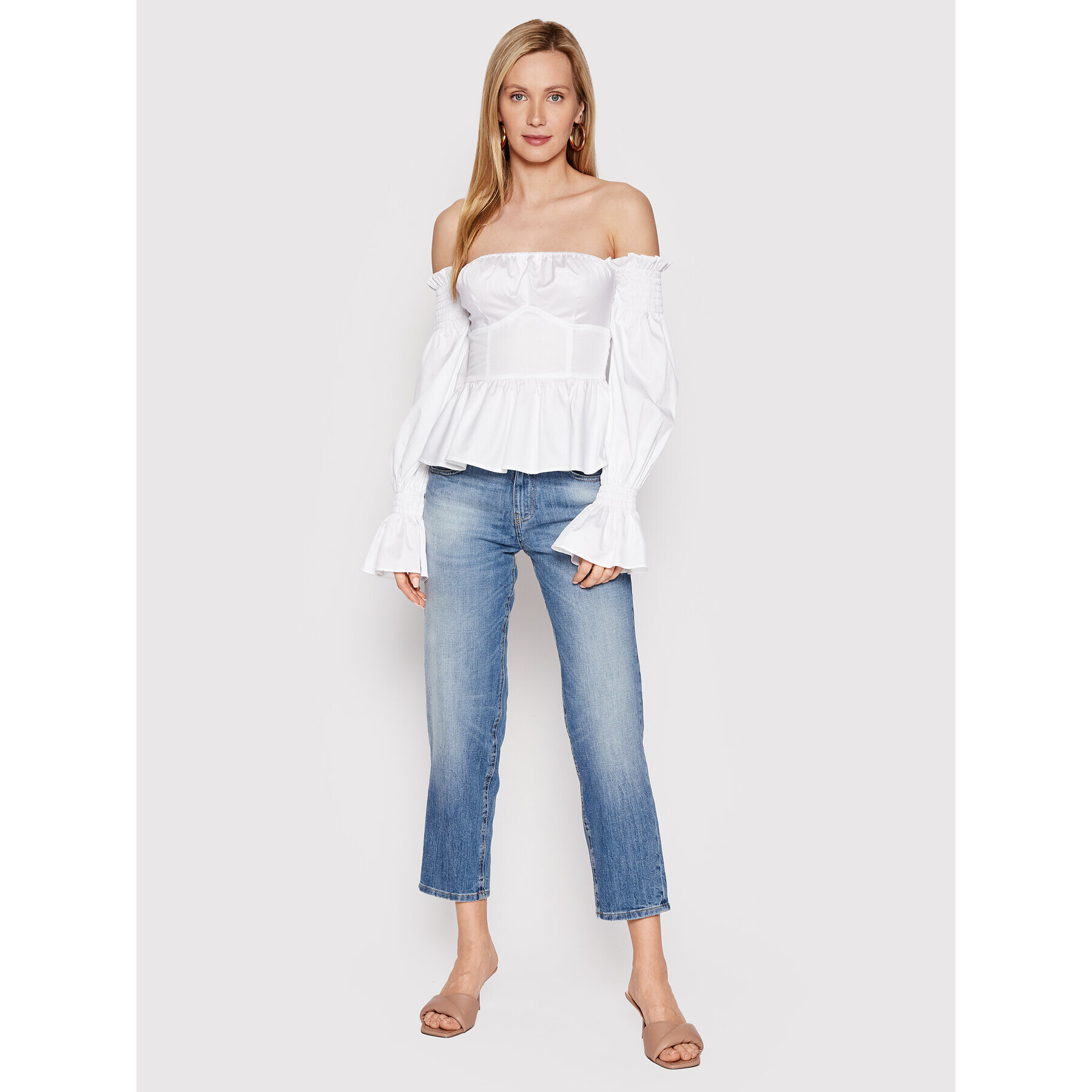 Guess Блуза Mattie W2GH34 WAF10 Бял Regular Fit - Pepit.bg