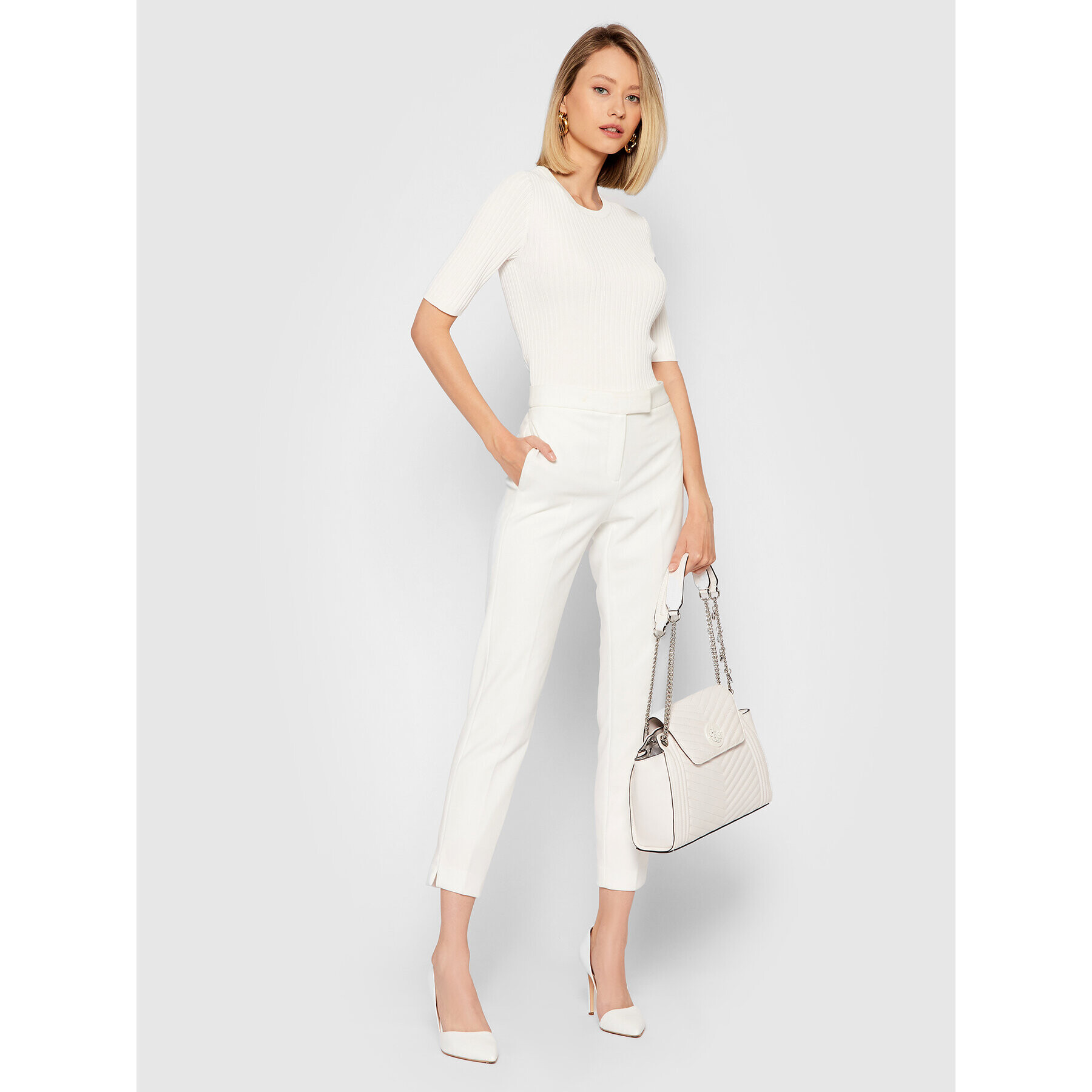 Guess Блуза Naomi W1GR21 R2UK0 Бял Slim Fit - Pepit.bg