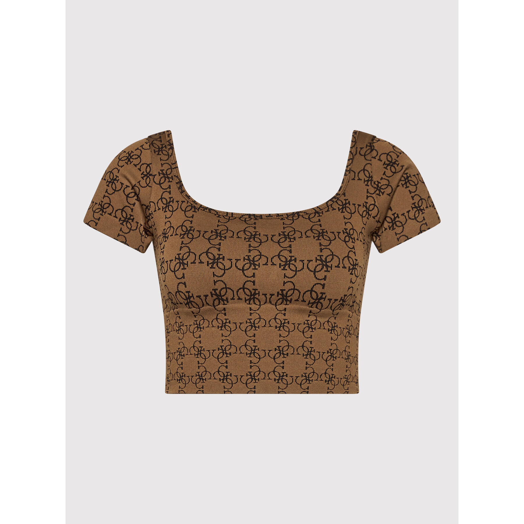 Guess Блуза O1BA3A ZZ04N Кафяв Slim Fit - Pepit.bg