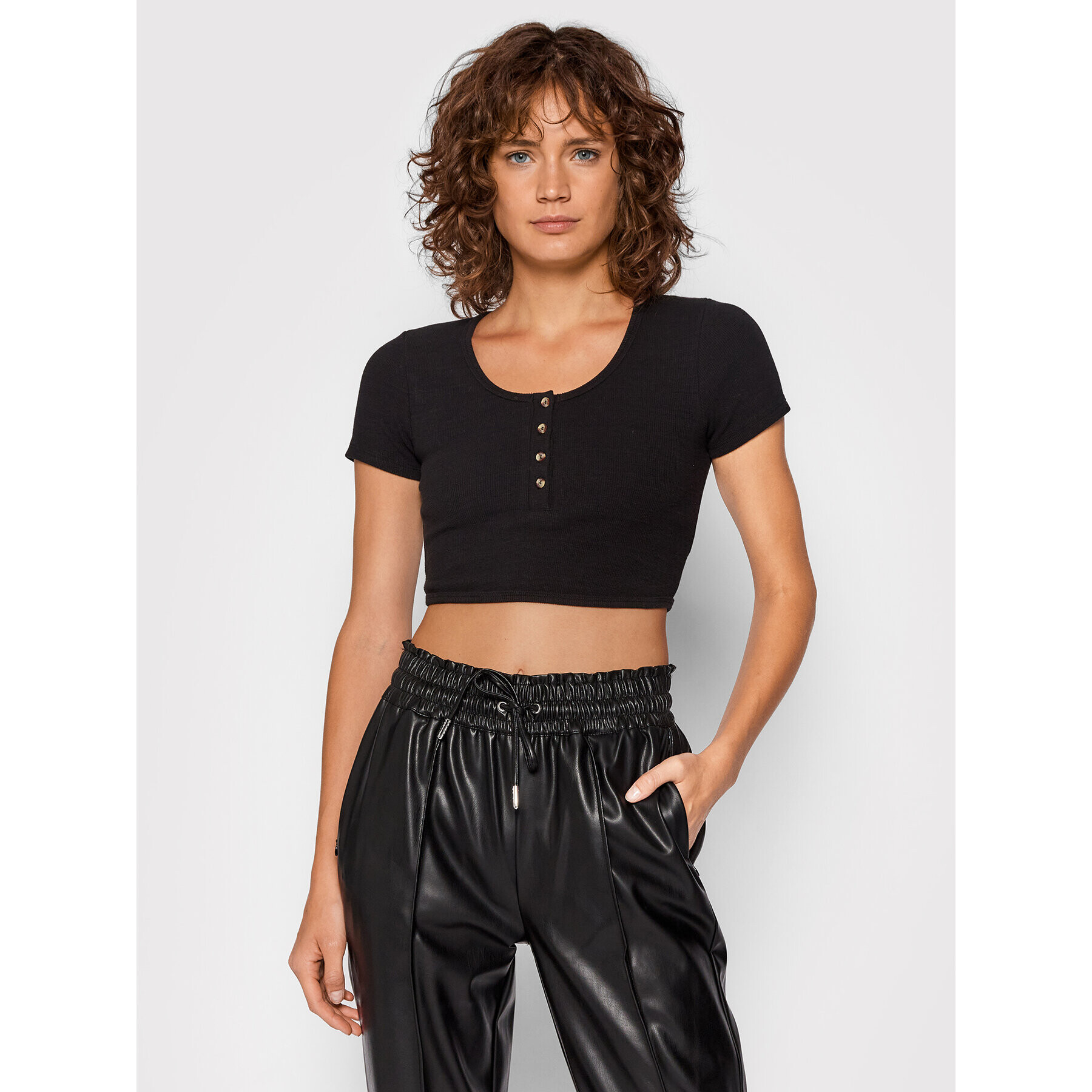 Guess Блуза O1BC09 RB00P Черен Slim Fit - Pepit.bg
