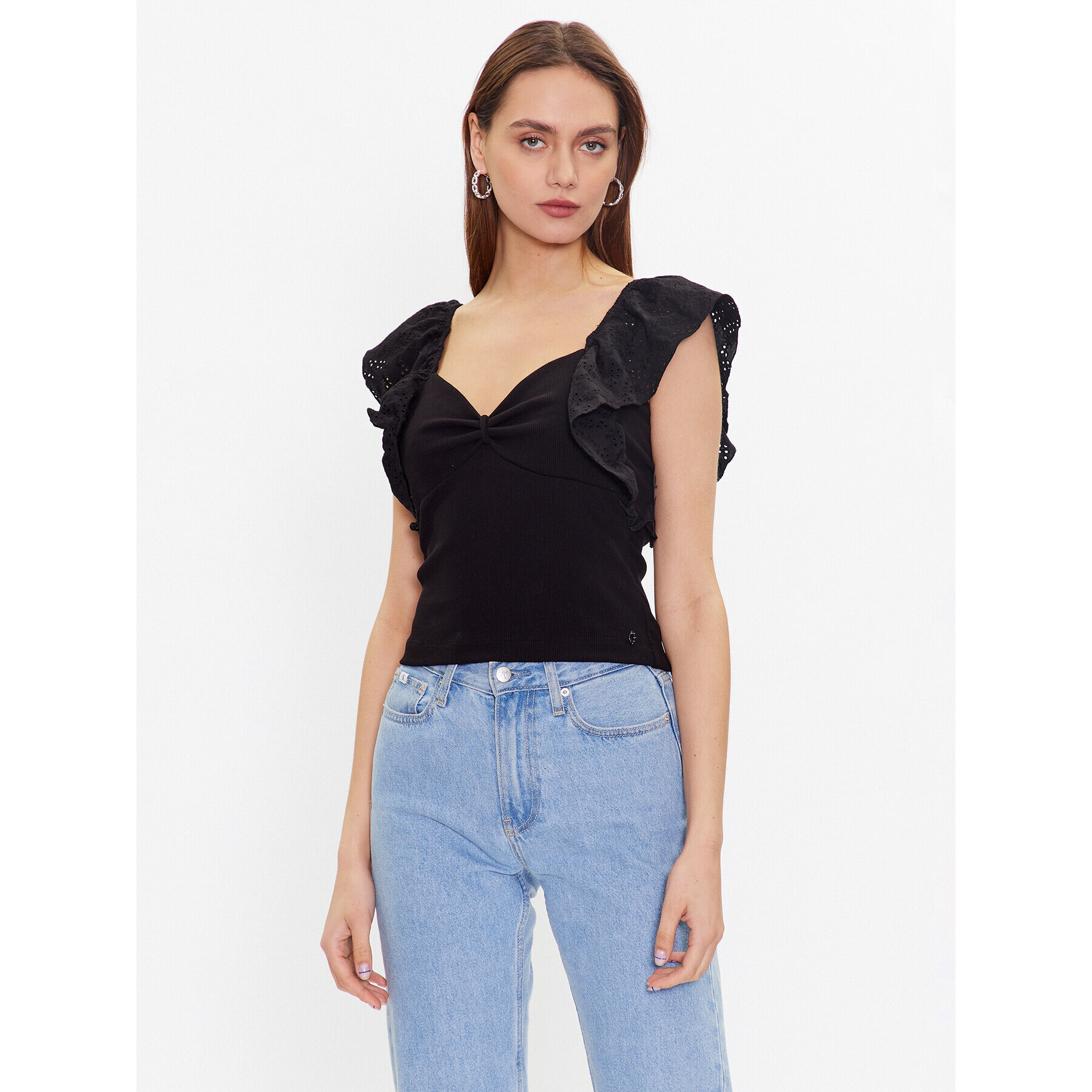 Guess Блуза Raina W3GP38 K8RT2 Черен Regular Fit - Pepit.bg