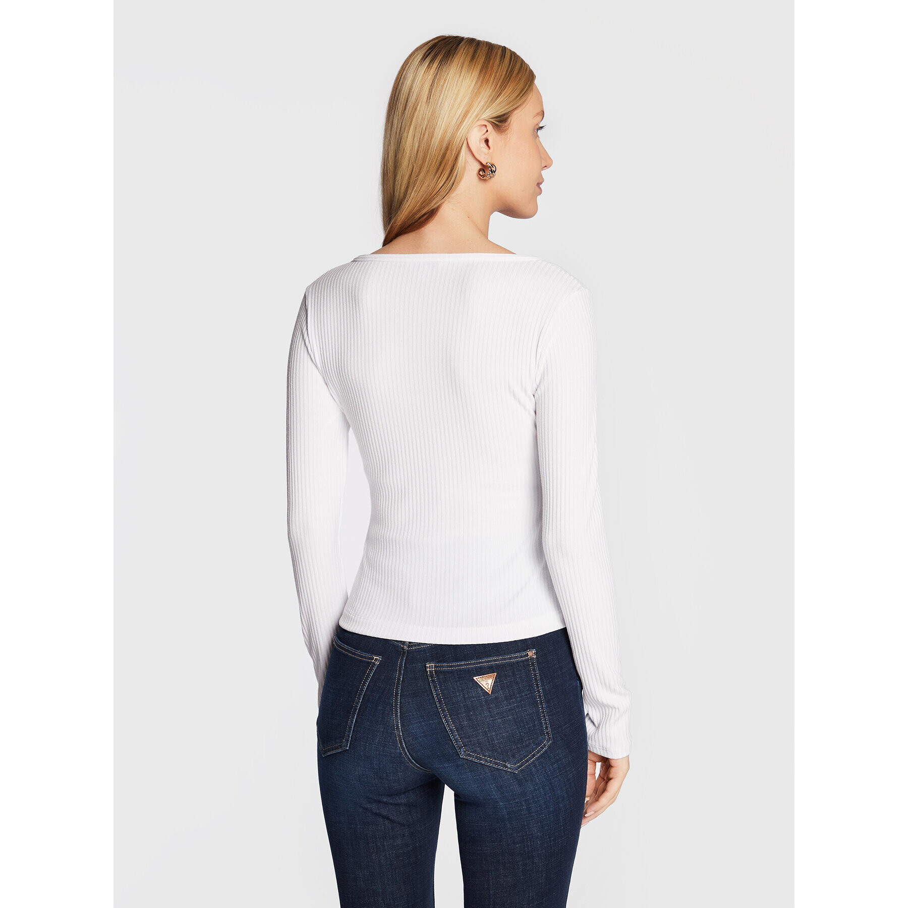 Guess Блуза Raylynn W2BP61 K86Z2 Бял Slim Fit - Pepit.bg