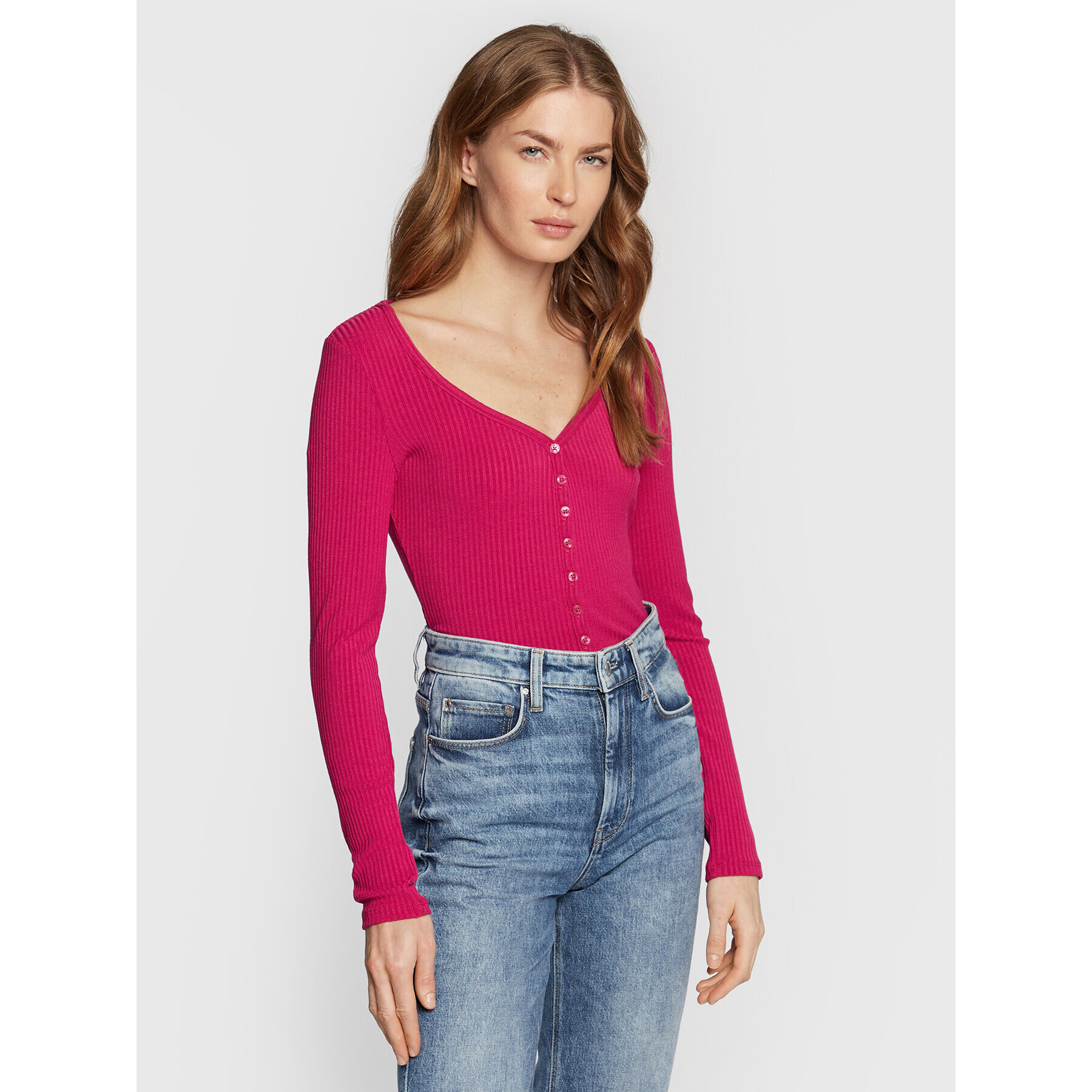 Guess Блуза Raylynn W2BP61 K86Z2 Розов Slim Fit - Pepit.bg