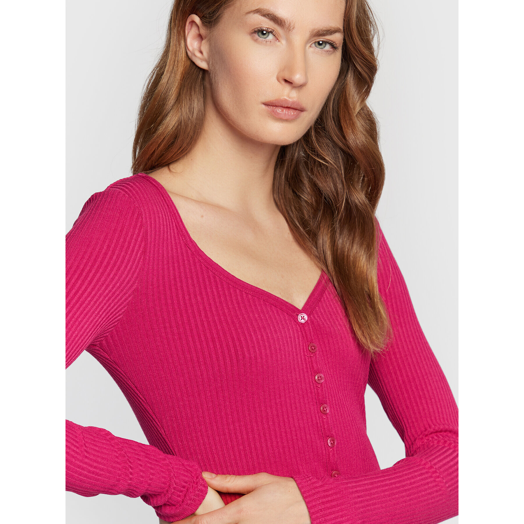Guess Блуза Raylynn W2BP61 K86Z2 Розов Slim Fit - Pepit.bg