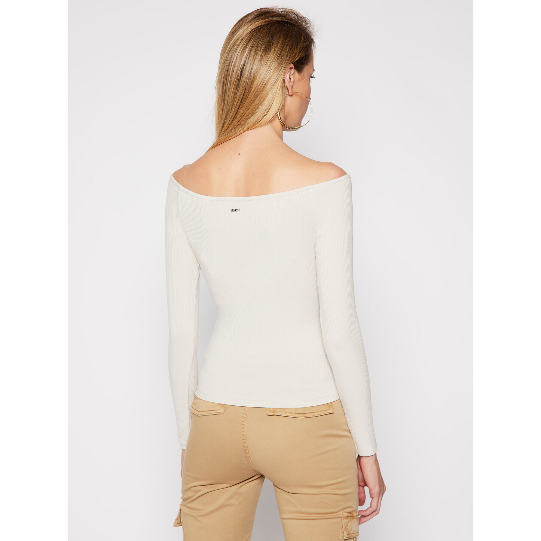 Guess Блуза Sonay W1RP14 KAER2 Бежов Slim Fit - Pepit.bg