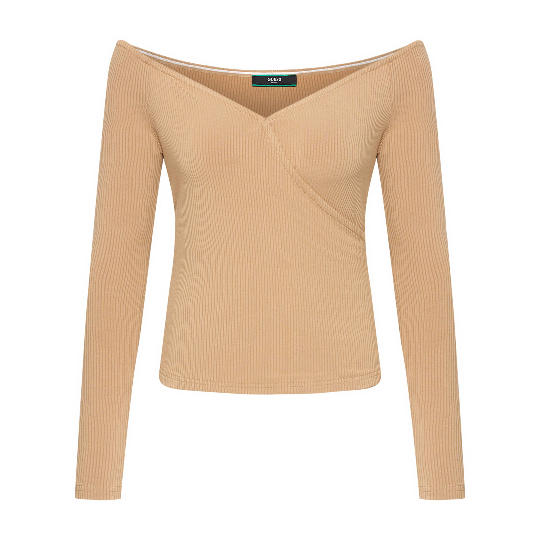 Guess Блуза Sonay W1RP14 KAER2 Бежов Slim Fit - Pepit.bg