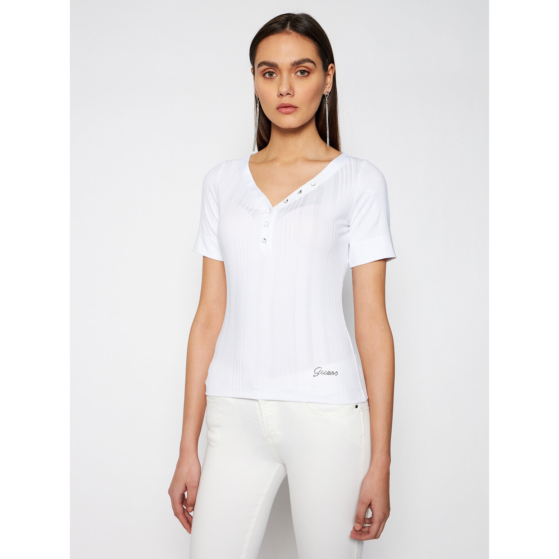 Guess Блуза Ss Leticia W1GP83 KAF42 Бял Regular Fit - Pepit.bg