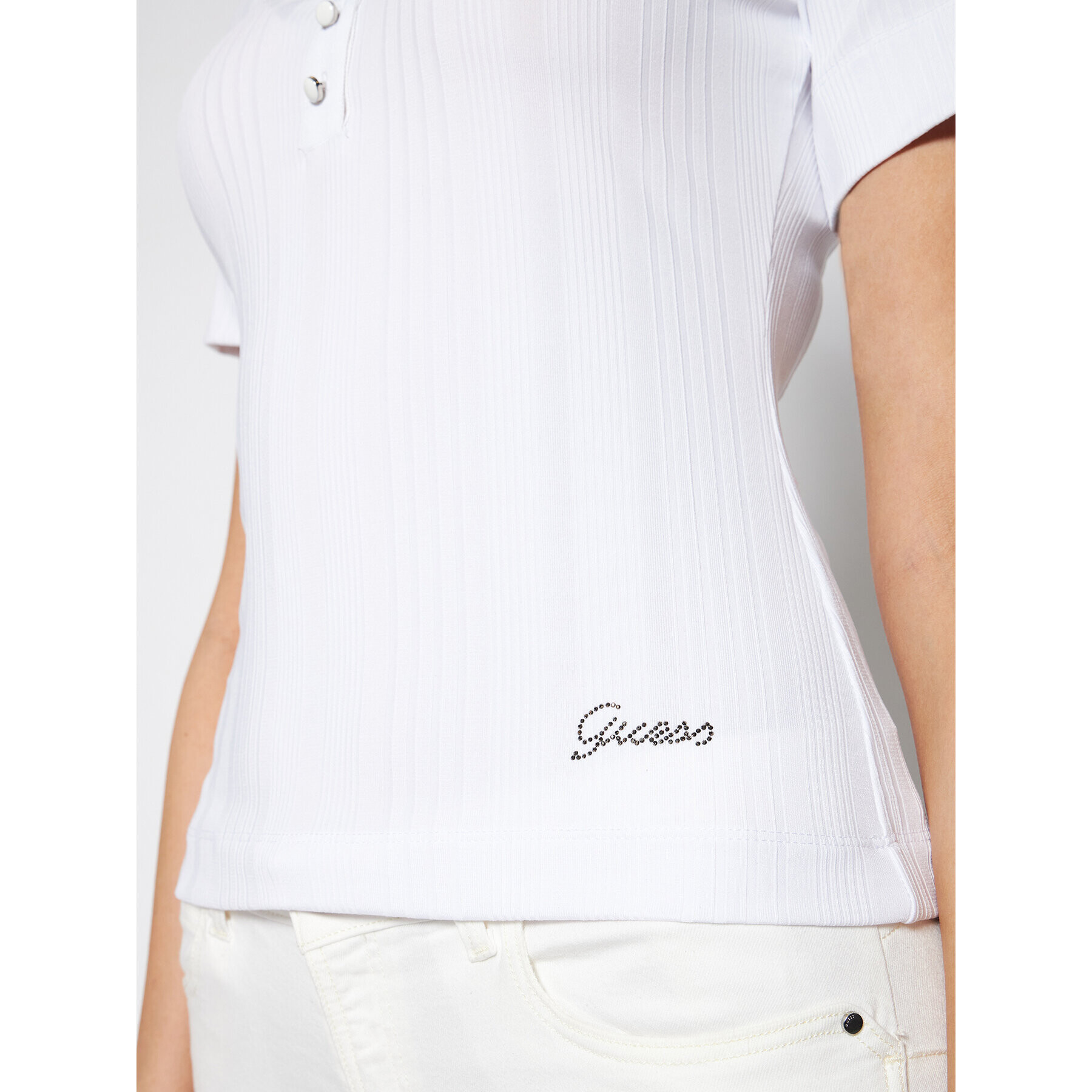 Guess Блуза Ss Leticia W1GP83 KAF42 Бял Regular Fit - Pepit.bg