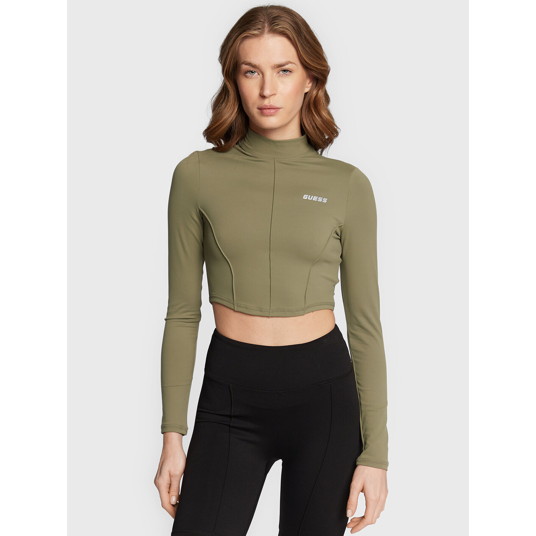 Guess Блуза V2BP04 MC04Z Зелен Slim Fit - Pepit.bg