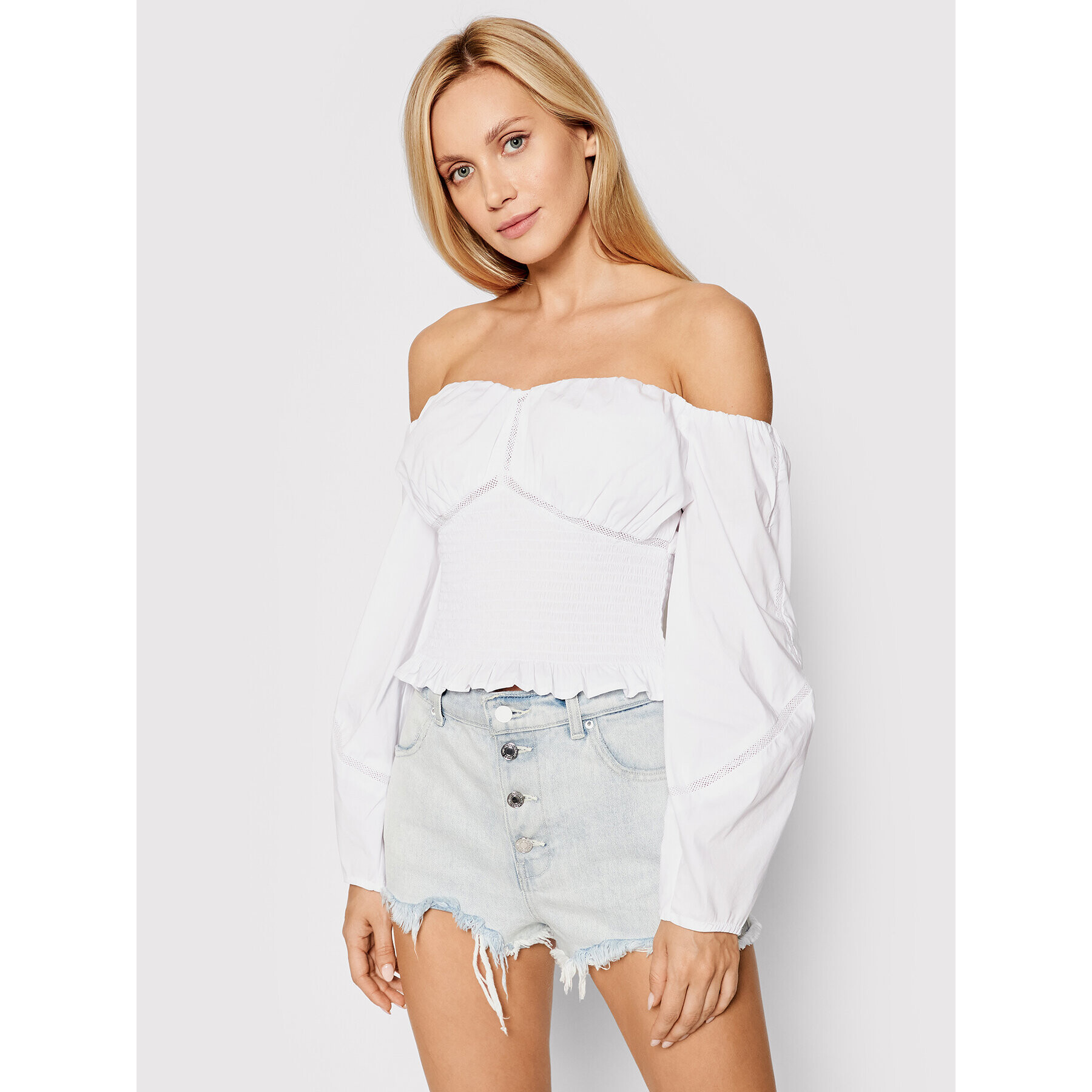 Guess Блуза Vienna W1YH47 R1LU5 Бял Regular Fit - Pepit.bg