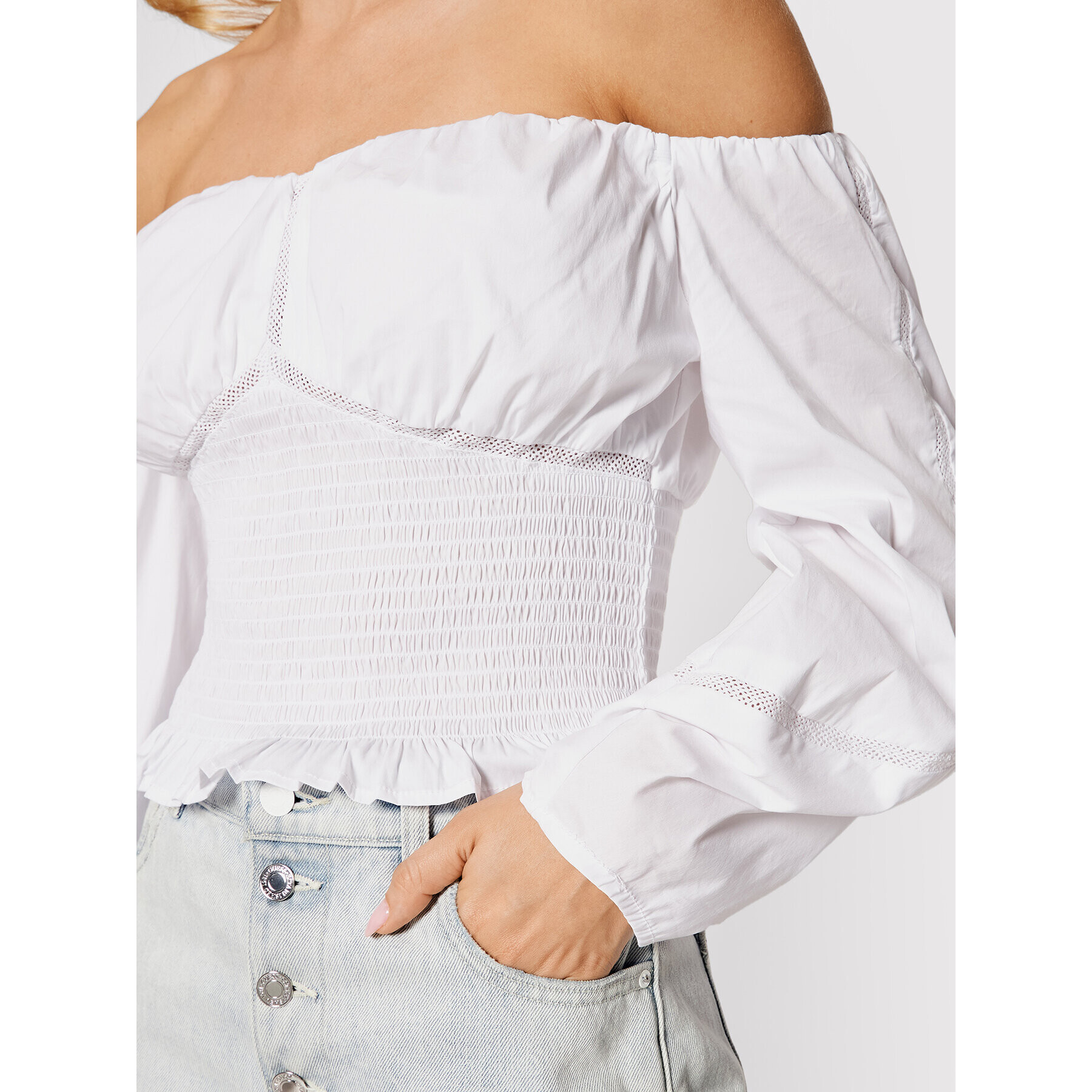 Guess Блуза Vienna W1YH47 R1LU5 Бял Regular Fit - Pepit.bg