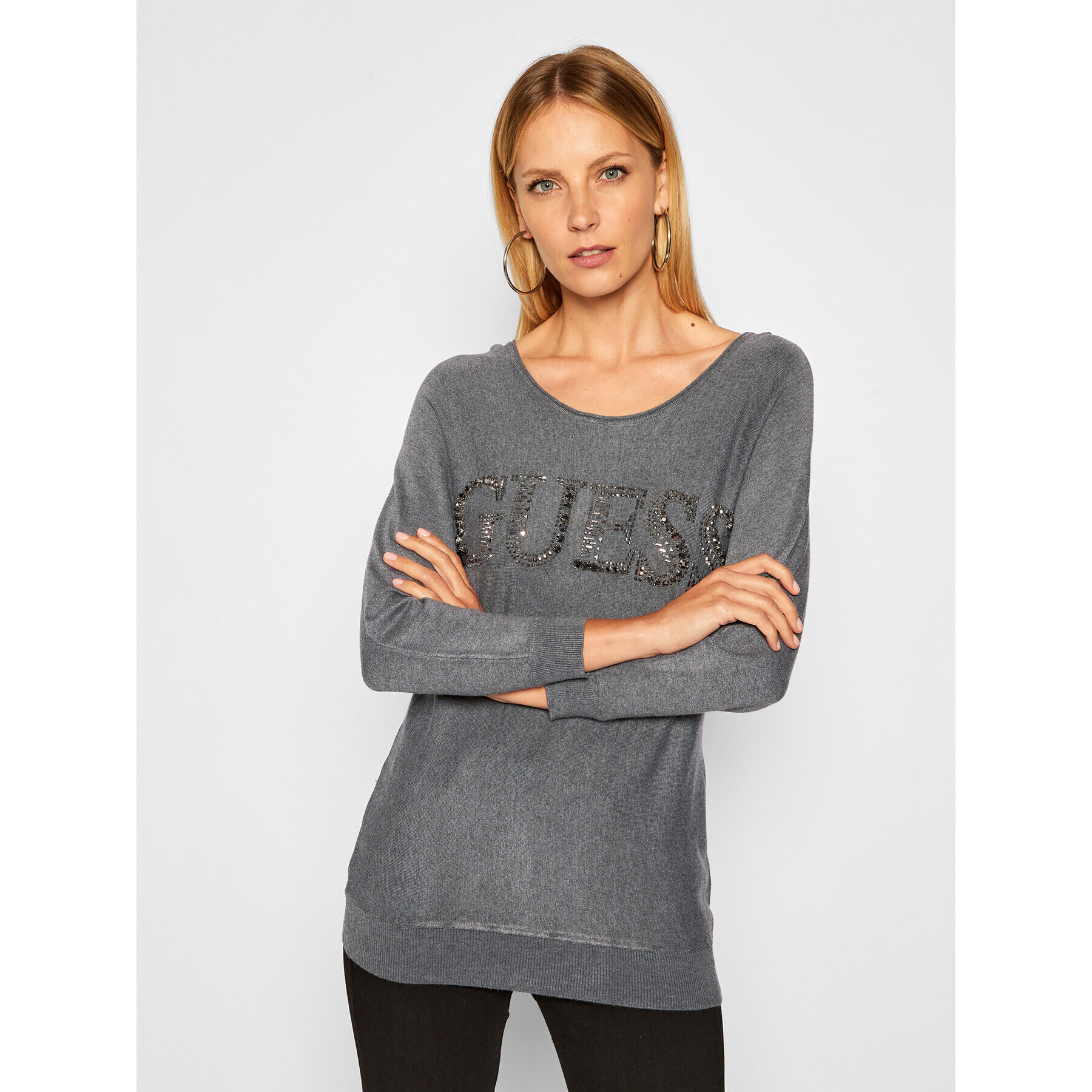 Guess Блуза W0BR0M Z2NQ0 Сив Regular Fit - Pepit.bg