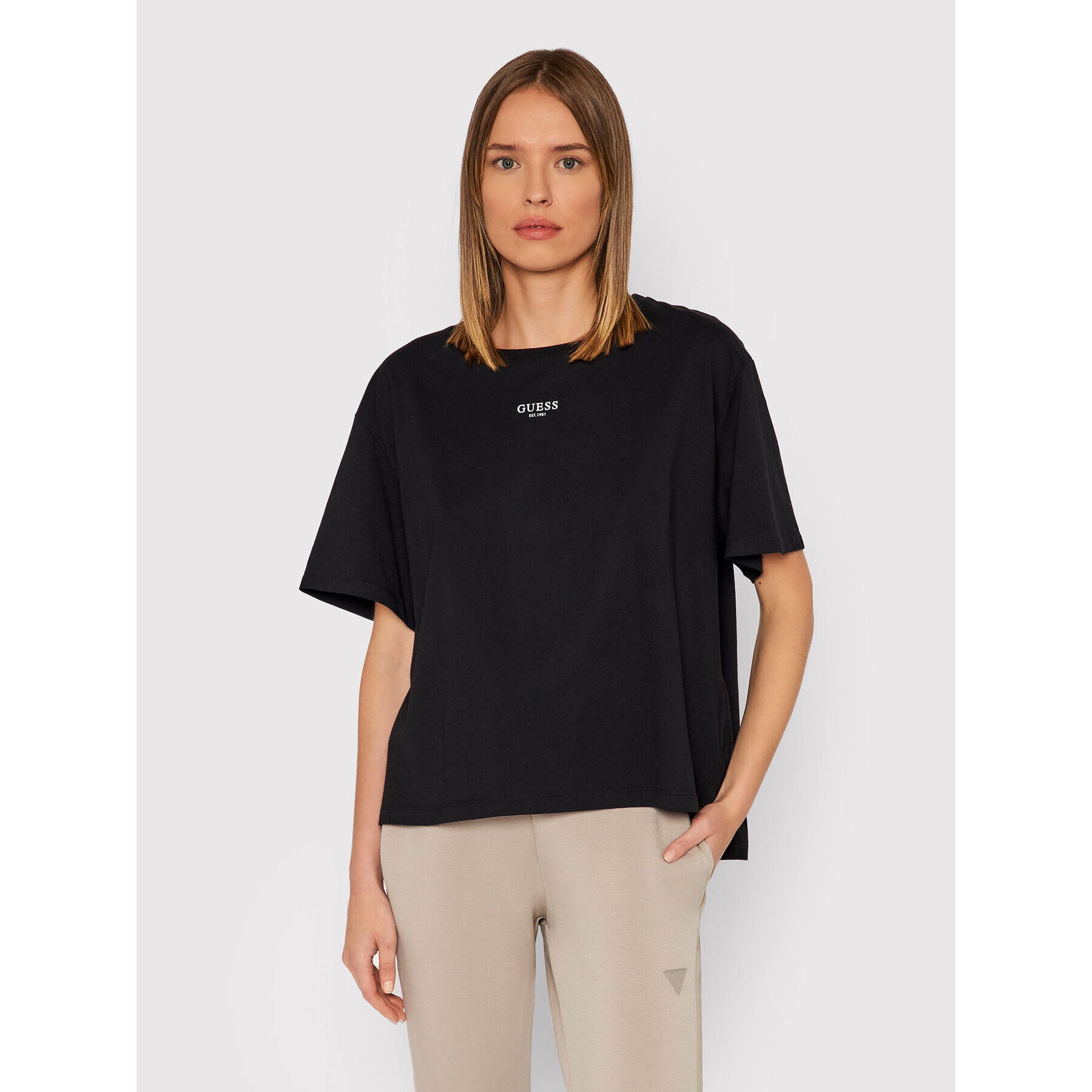 Guess Блуза W1BI11 JA911 Черен Relaxed Fit - Pepit.bg