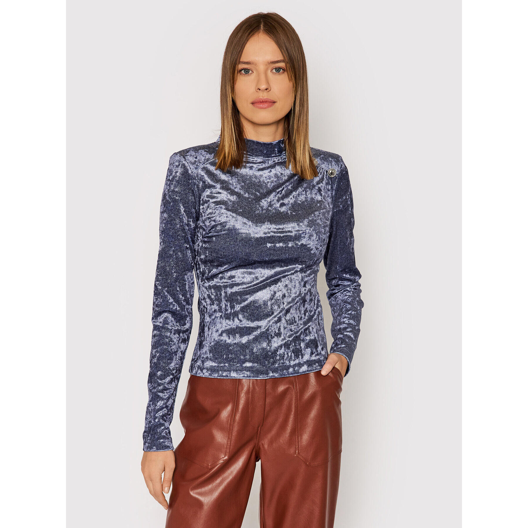 Guess Блуза W1BP12 KATS0 Син Slim Fit - Pepit.bg