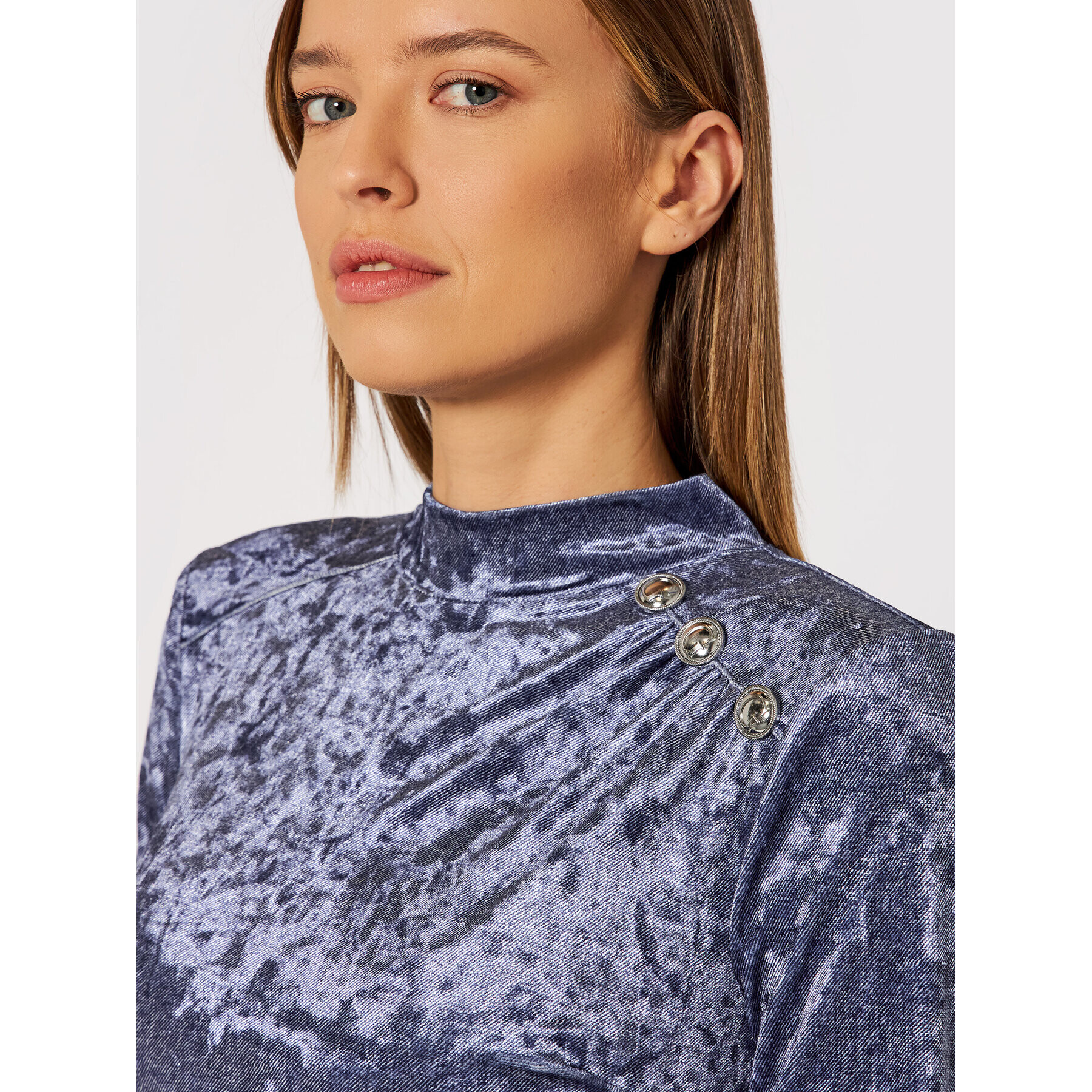 Guess Блуза W1BP12 KATS0 Син Slim Fit - Pepit.bg
