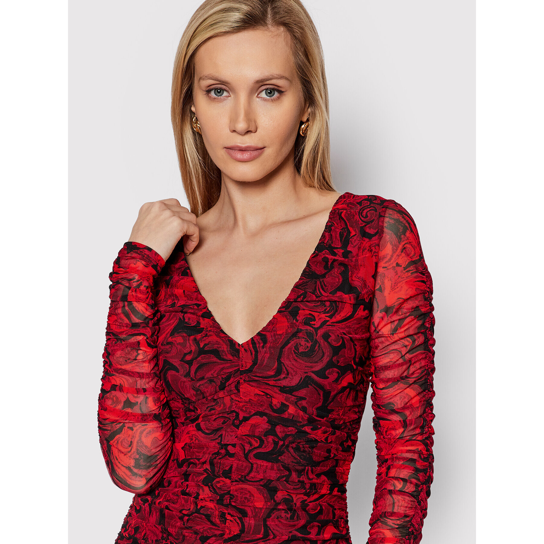 Guess Блуза W1BP21 K2X53 Червен Slim Fit - Pepit.bg