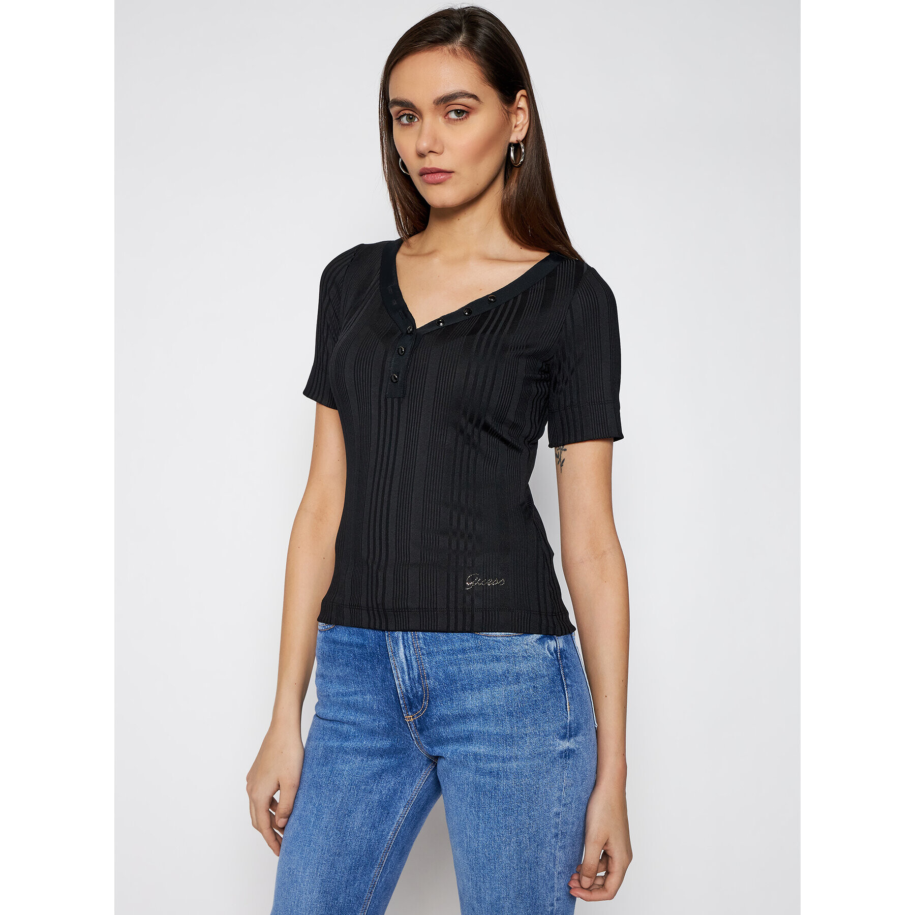 Guess Блуза W1GP83 KAF42 Черен Slim Fit - Pepit.bg