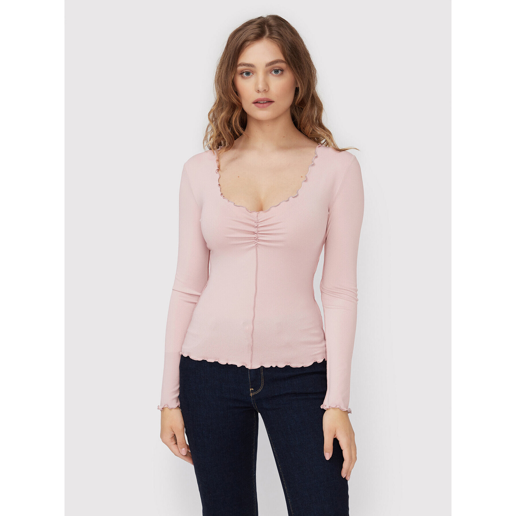Guess Блуза W2BP65 KBEL2 Виолетов Slim Fit - Pepit.bg
