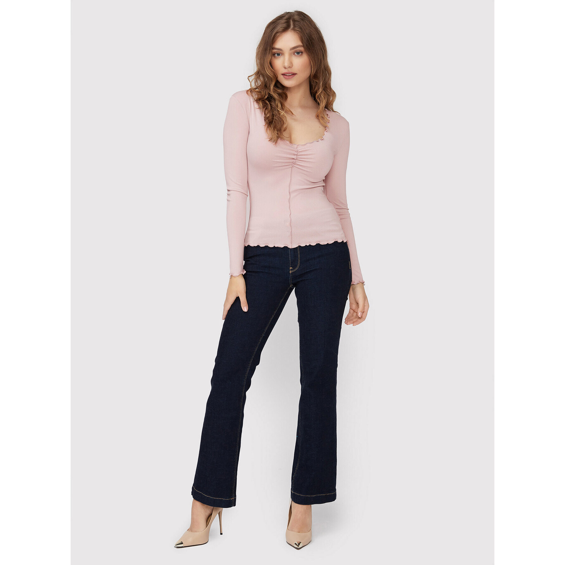 Guess Блуза W2BP65 KBEL2 Виолетов Slim Fit - Pepit.bg