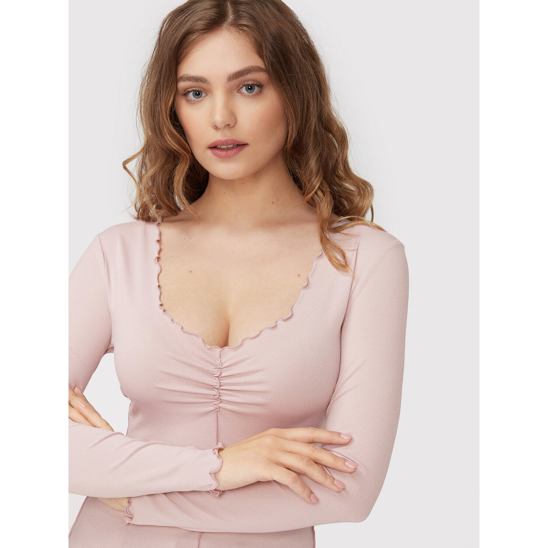 Guess Блуза W2BP65 KBEL2 Виолетов Slim Fit - Pepit.bg