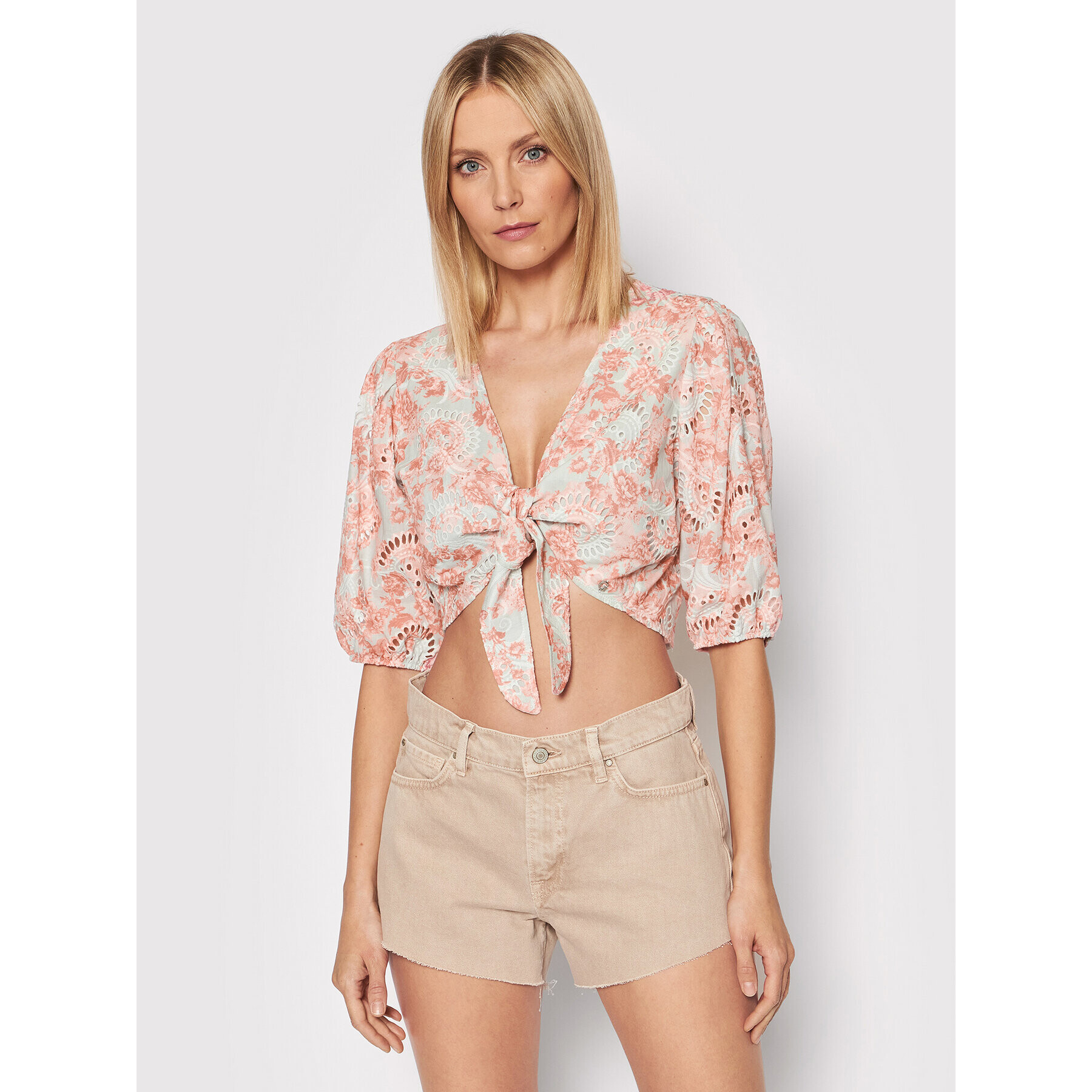 Guess Блуза Silvia W2GH55 WEJV0 Розов Slim Fit - Pepit.bg