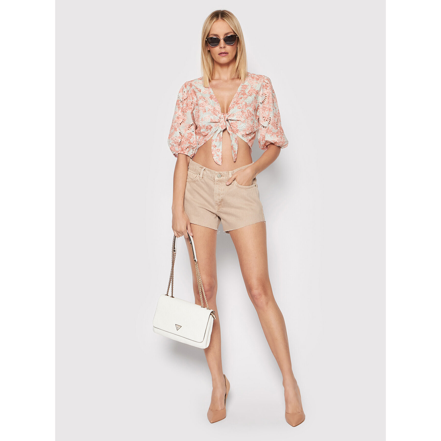 Guess Блуза Silvia W2GH55 WEJV0 Розов Slim Fit - Pepit.bg