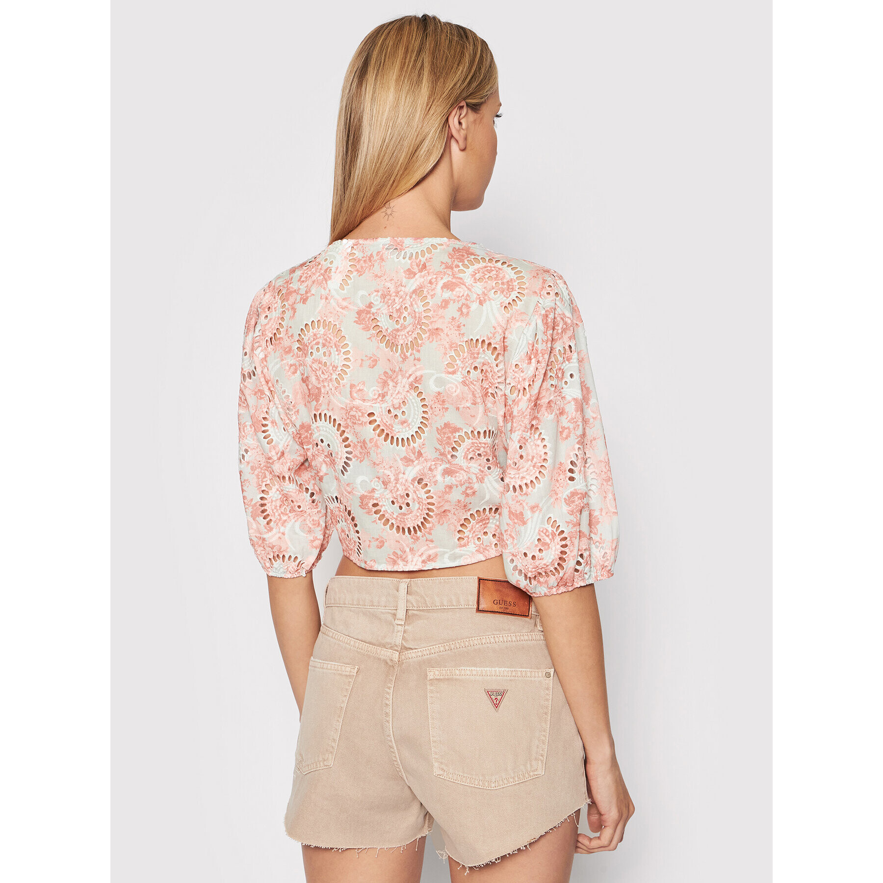 Guess Блуза Silvia W2GH55 WEJV0 Розов Slim Fit - Pepit.bg
