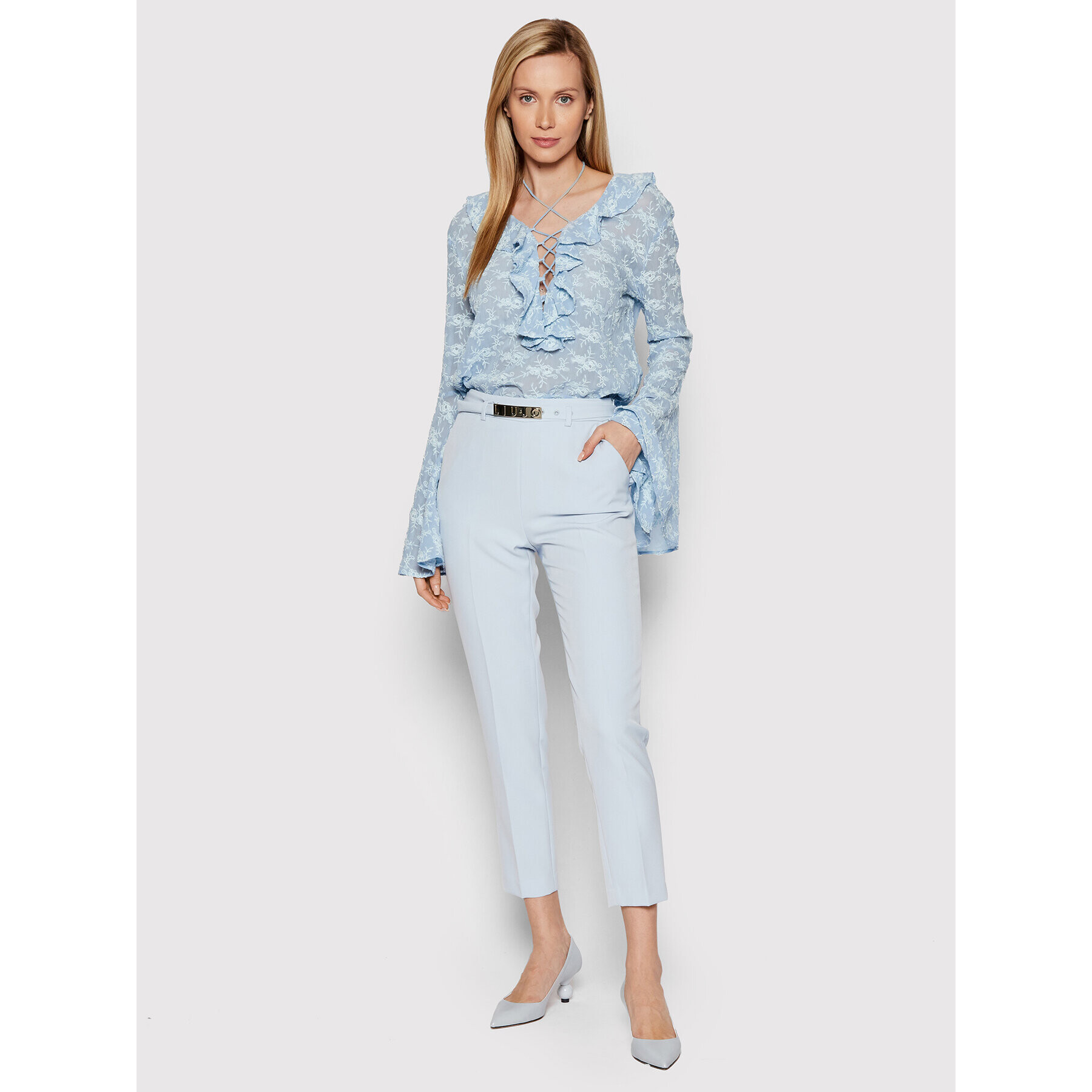 Guess Блуза Silvana W2GH71 WEKK0 Син Relaxed Fit - Pepit.bg
