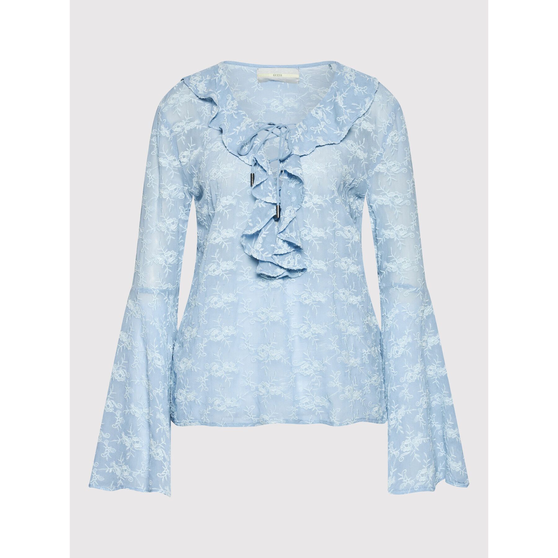 Guess Блуза Silvana W2GH71 WEKK0 Син Relaxed Fit - Pepit.bg