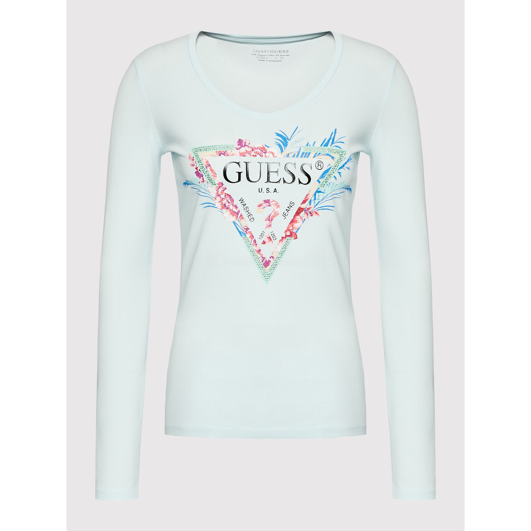 Guess Блуза W2GI07 J1311 Син Slim Fit - Pepit.bg