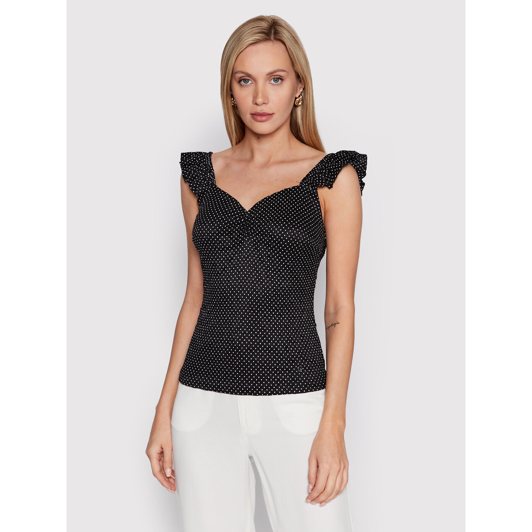 Guess топ Vincenza W2GP30 KB440 Черен Slim Fit - Pepit.bg